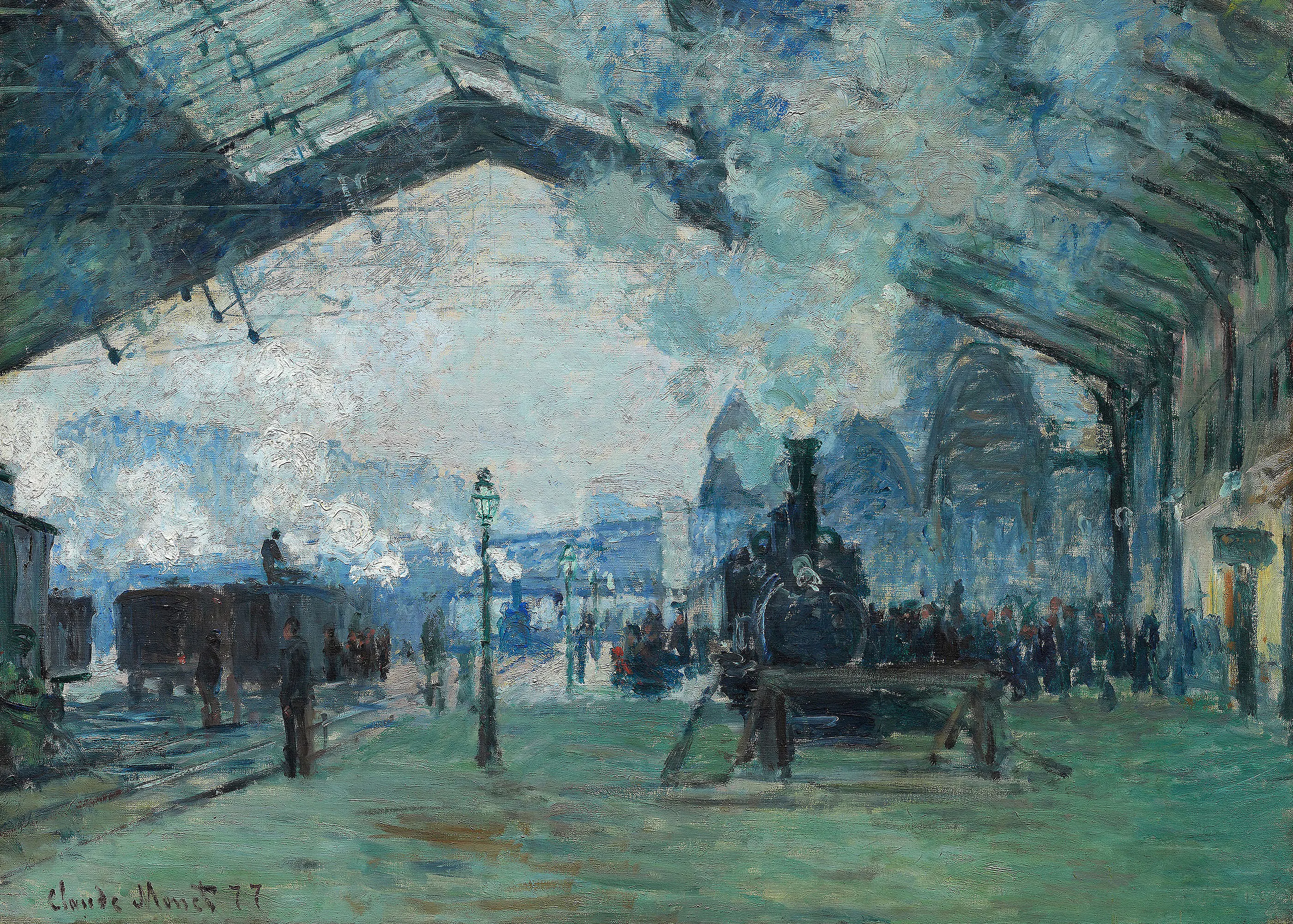 Claude Monet- Arrival of the Normandy Train Poster 0