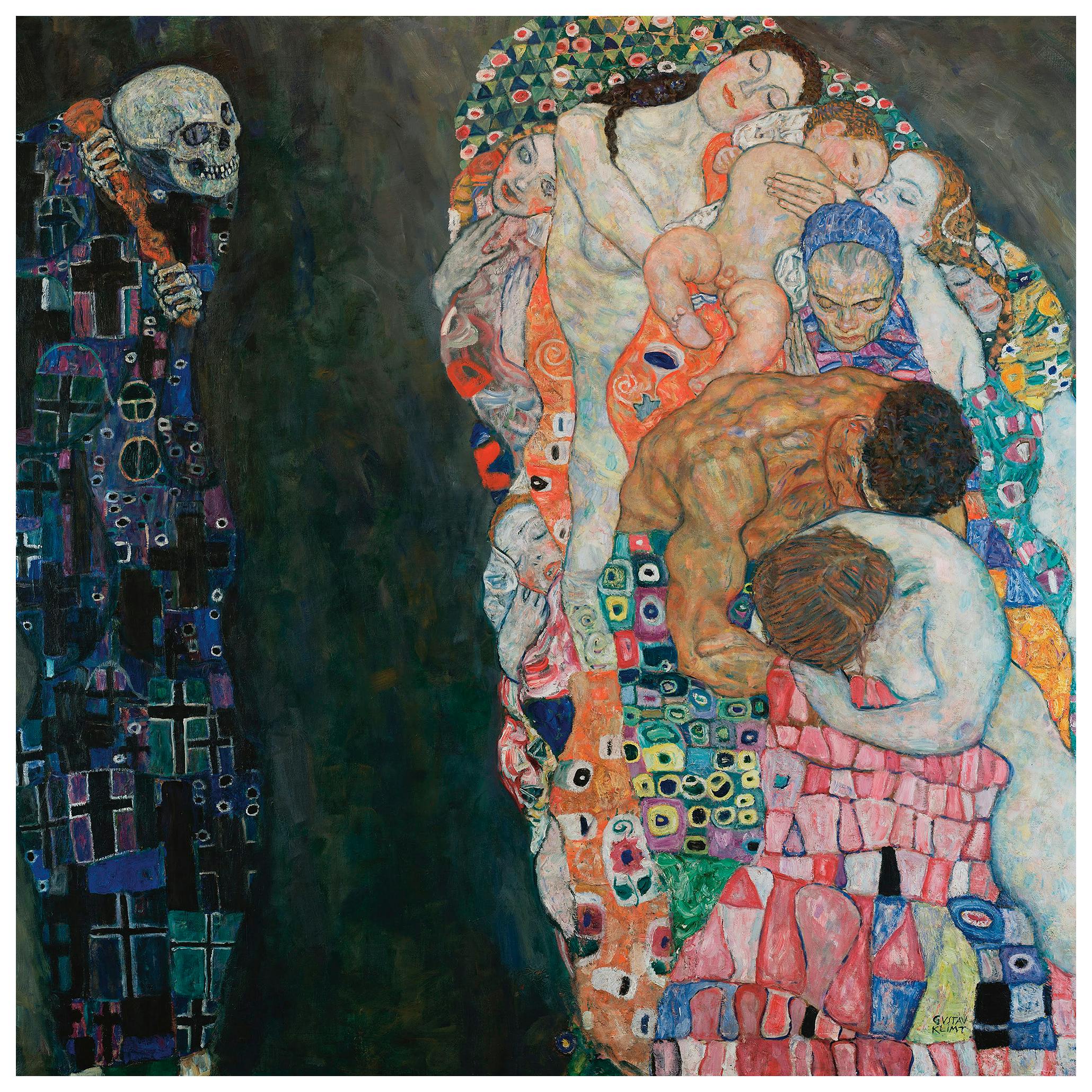 Gustav Klimt- Morte e Vita Poster (50x50 cm) - Poster Store