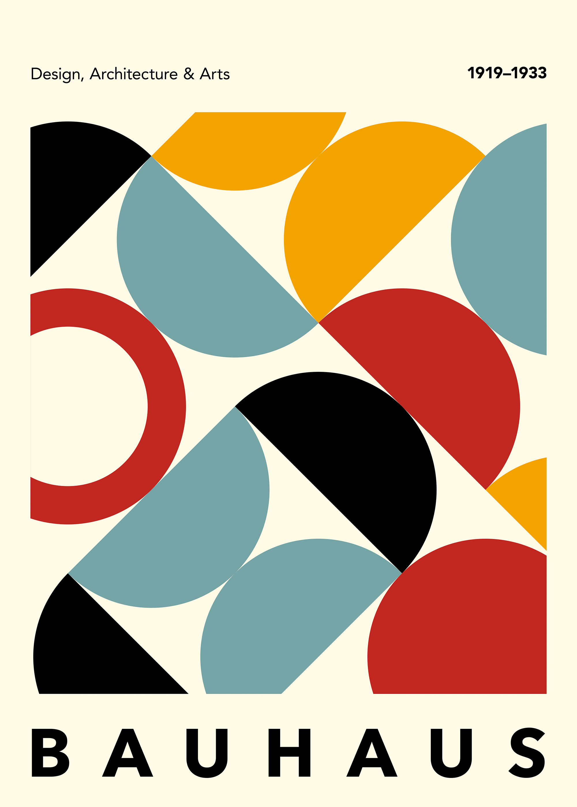 Bauhaus Stripes and Circles No1 幾何学ポスター | Poster Store JP
