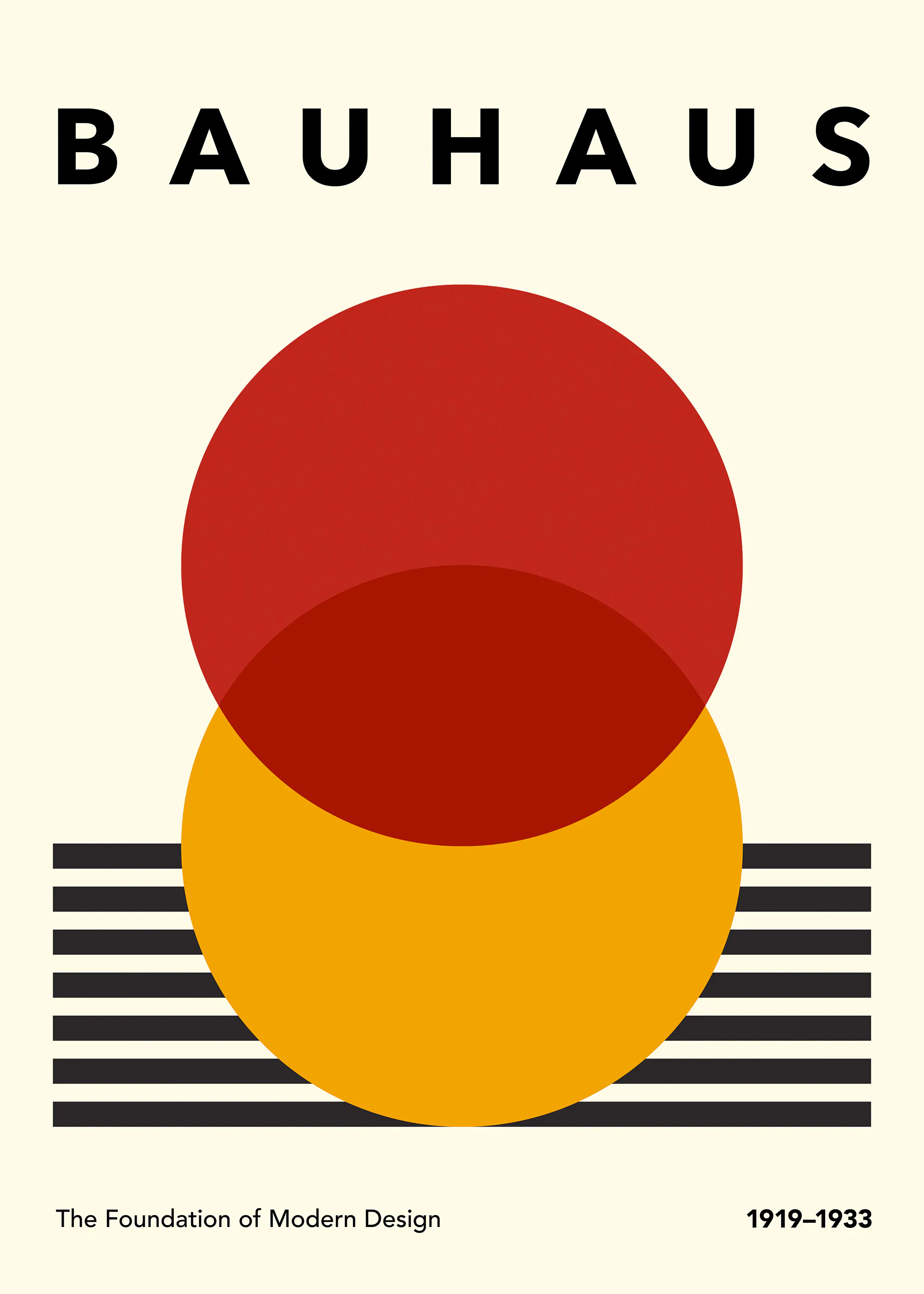Bauhaus Stripes and Circles No1 Poster 0