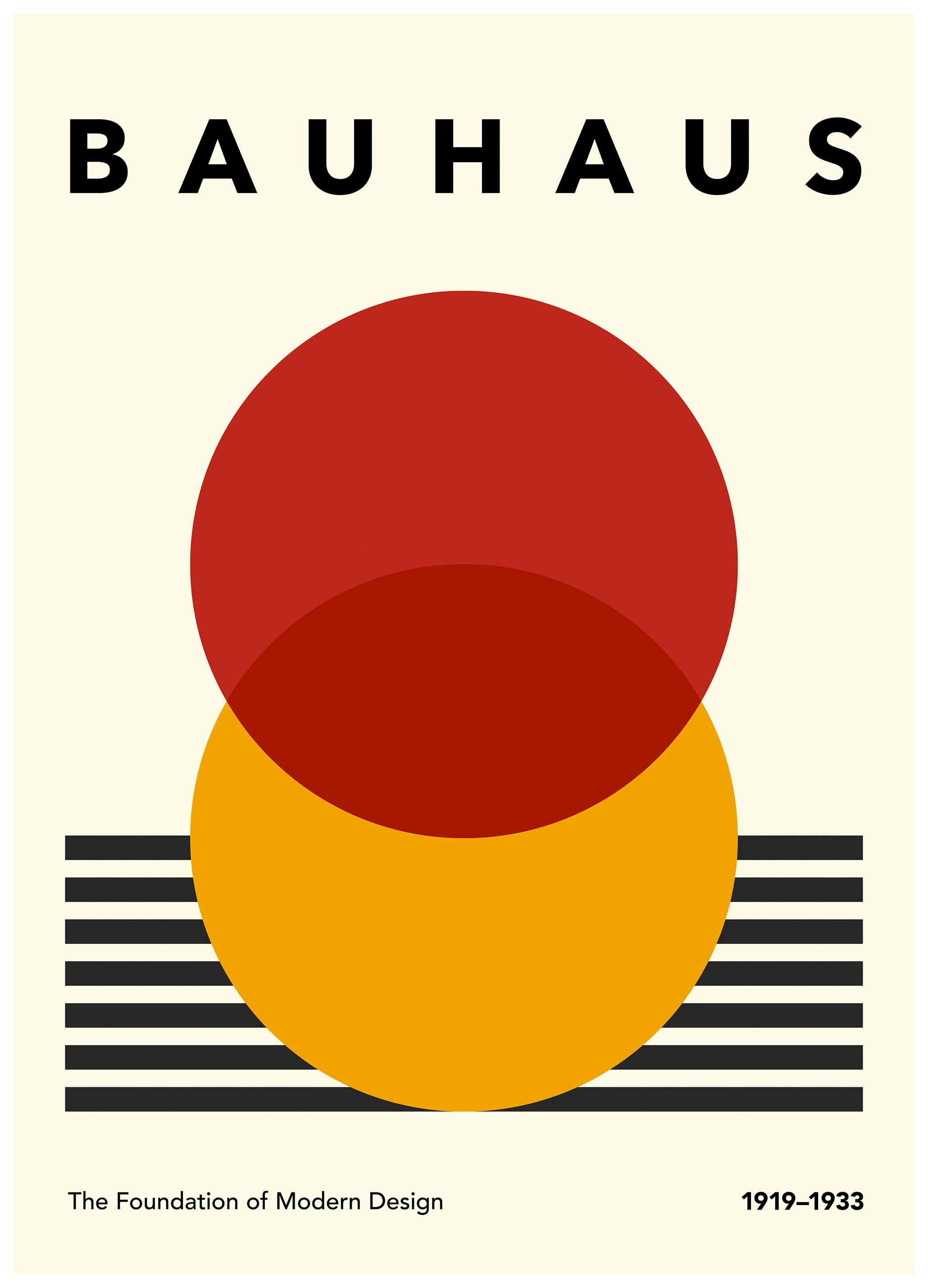 Bauhaus Strepen en Cirkels No1 Poster (70x100 cm) - Poster Store