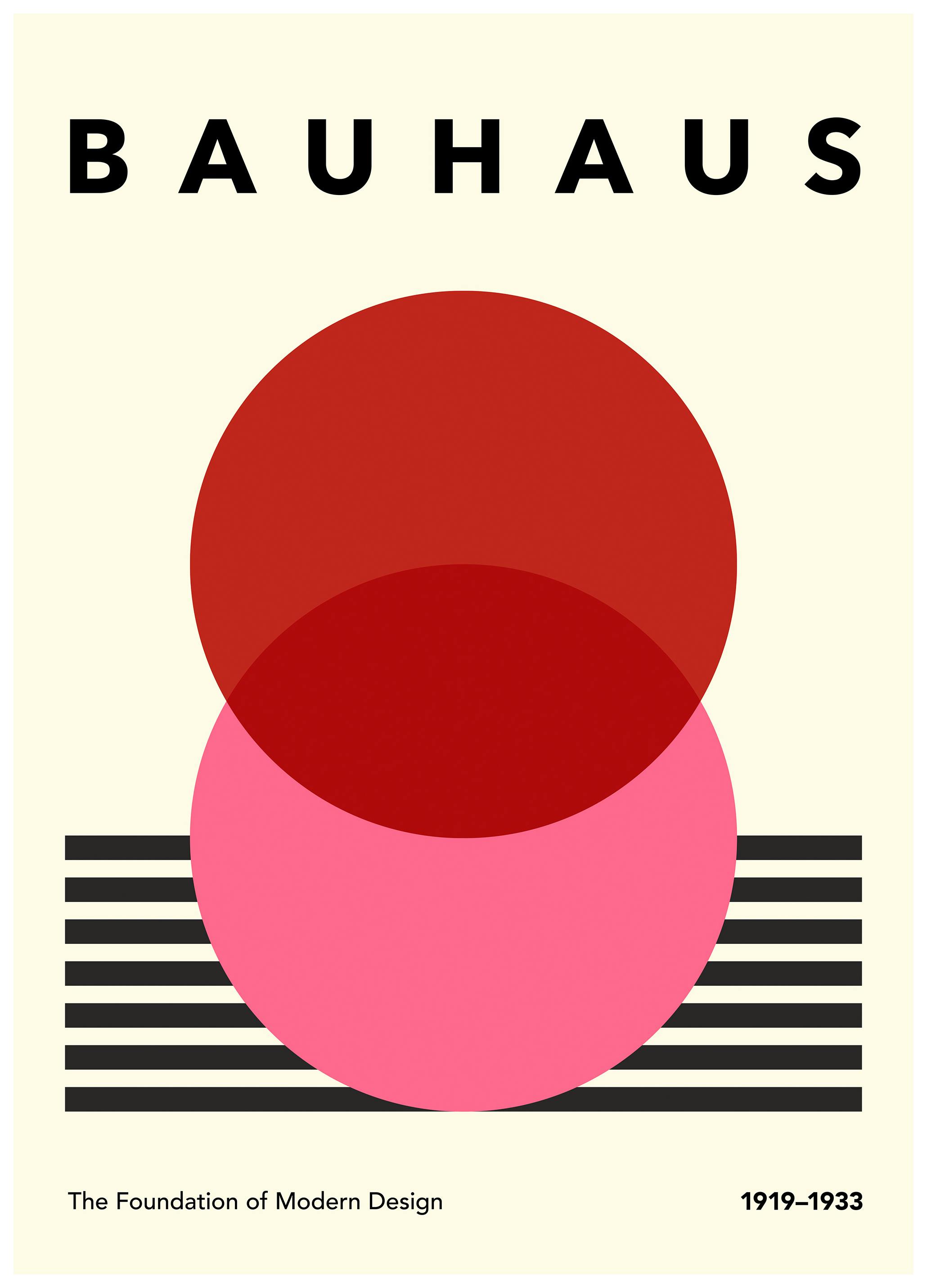 Bauhaus Stripes and Circles No2 Poster (70x100 cm) - Poster Store