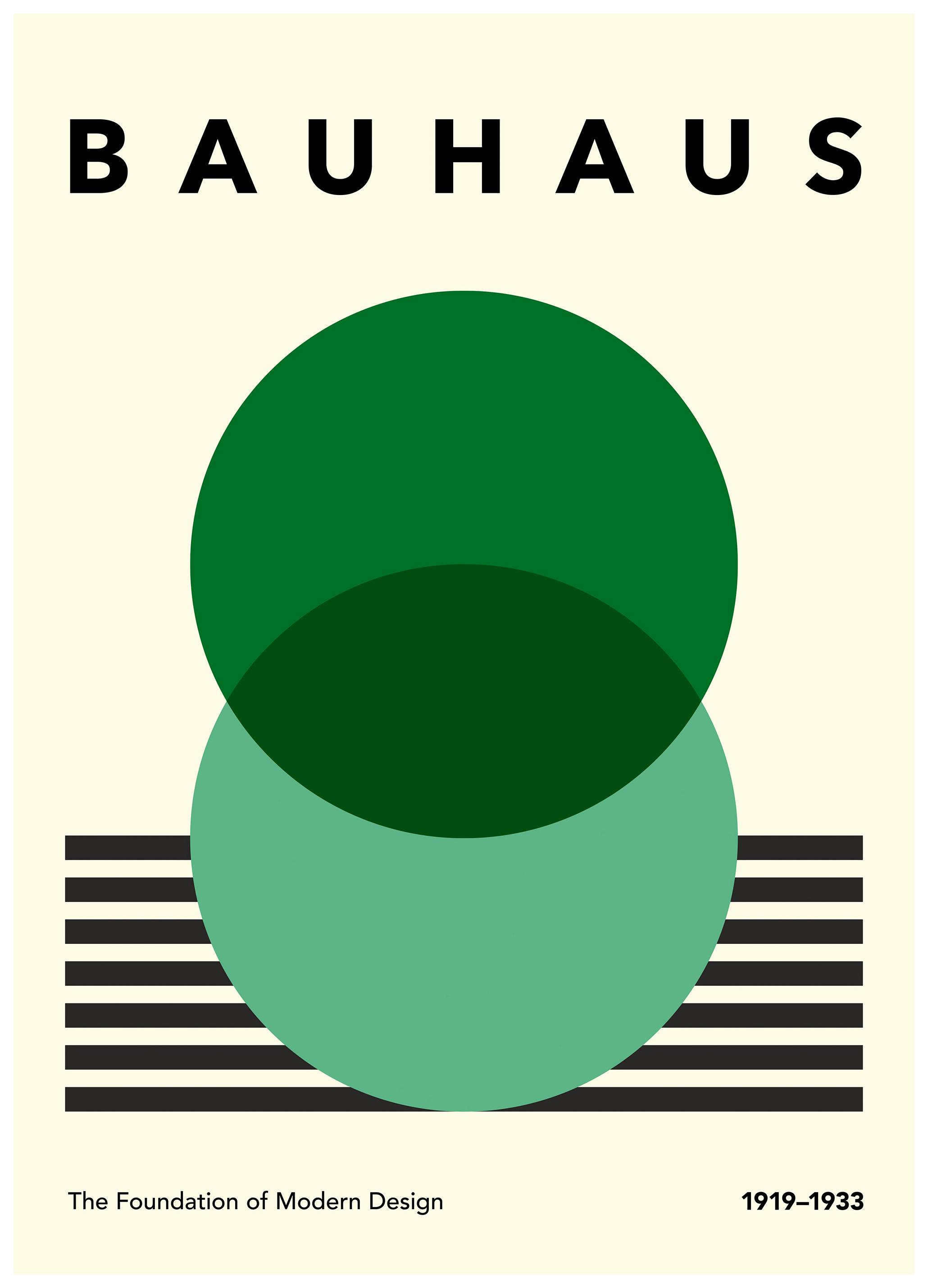 Bauhaus Stripes and Circles No3 Poster (70x100 cm) - Poster Store