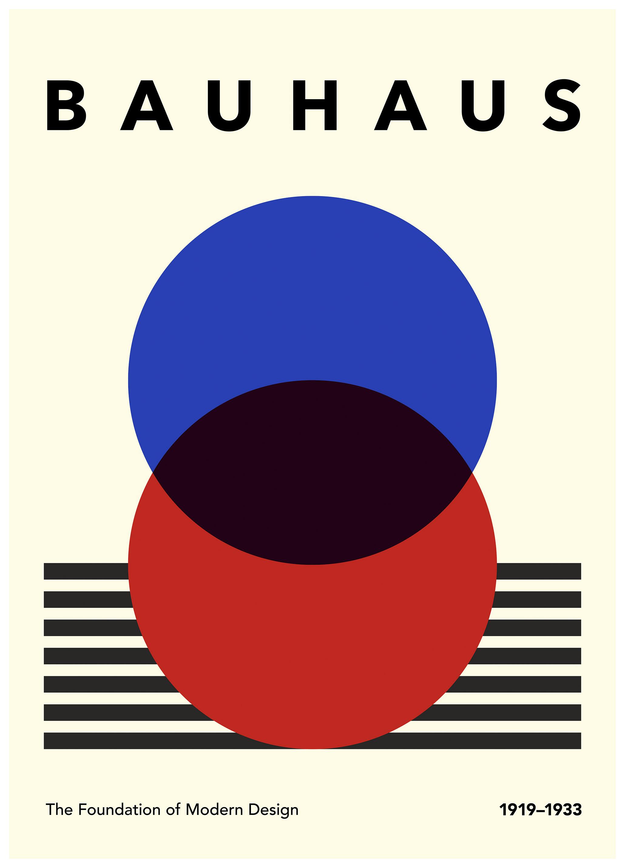 Bauhaus Rayures et Cercles No4 Affiche (70x100 cm) - Poster Store