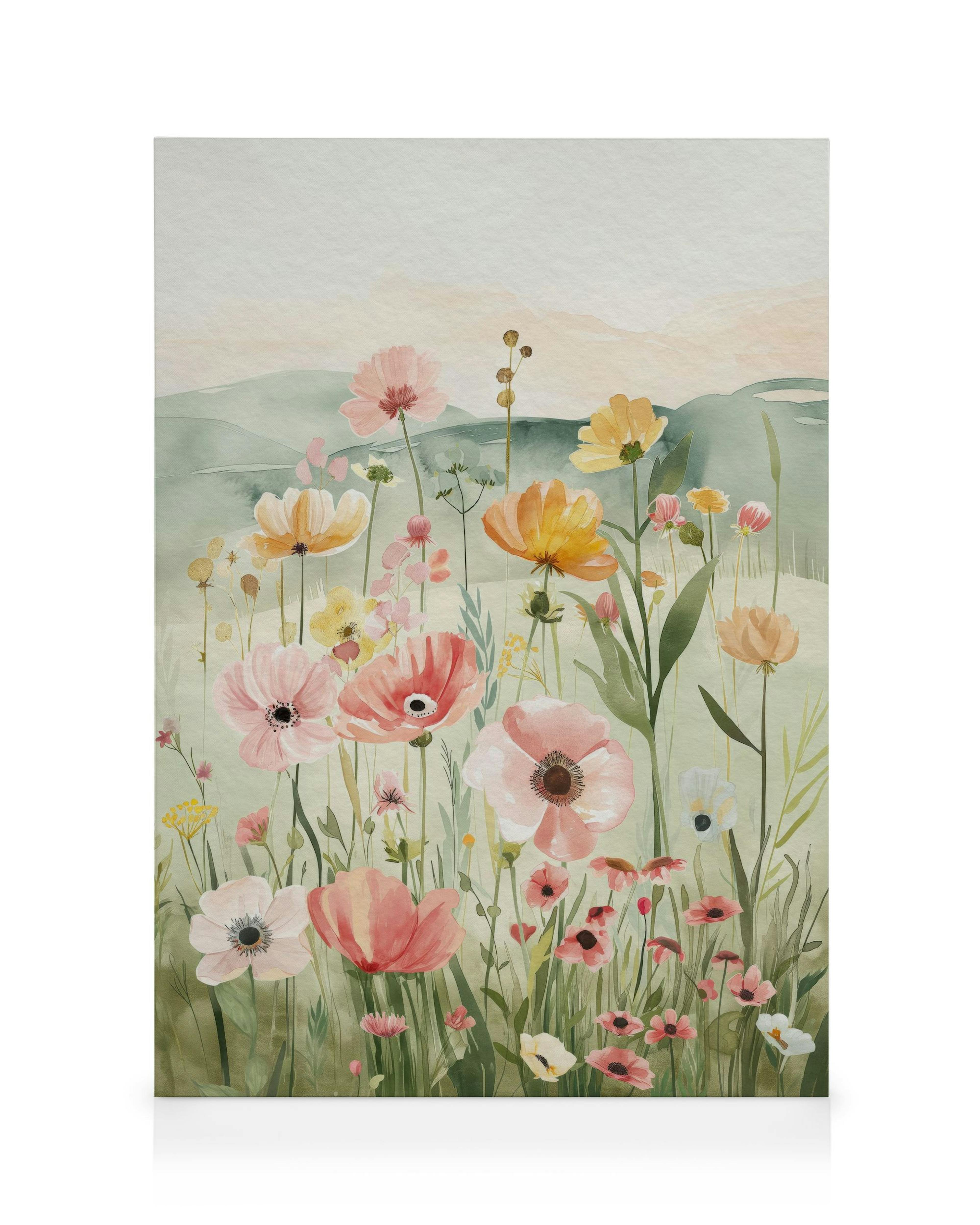 Akvarelová květinová louka obraz na plátně 0