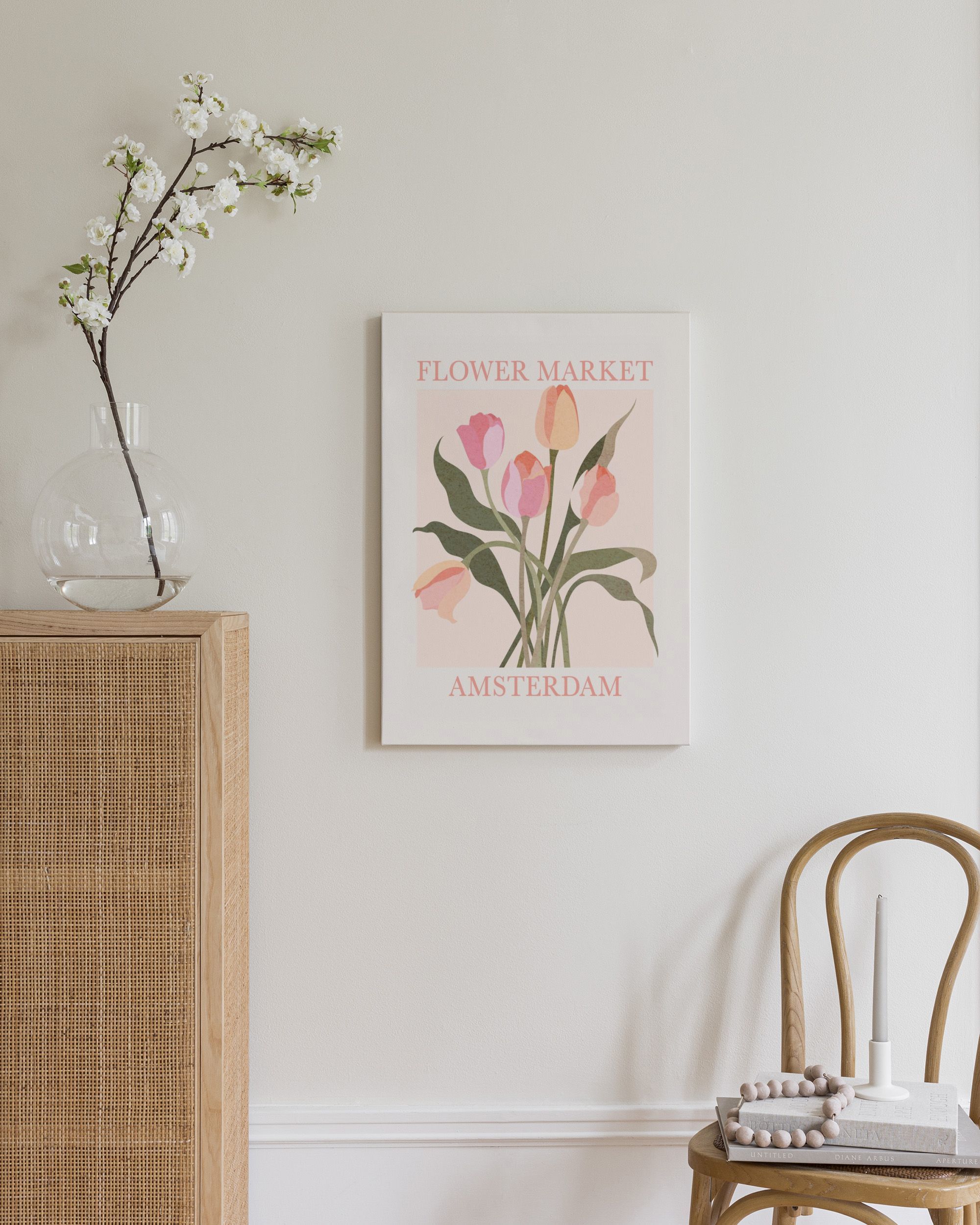 Amsterdam Flower Market Tulip Canvas | Poster Store US
