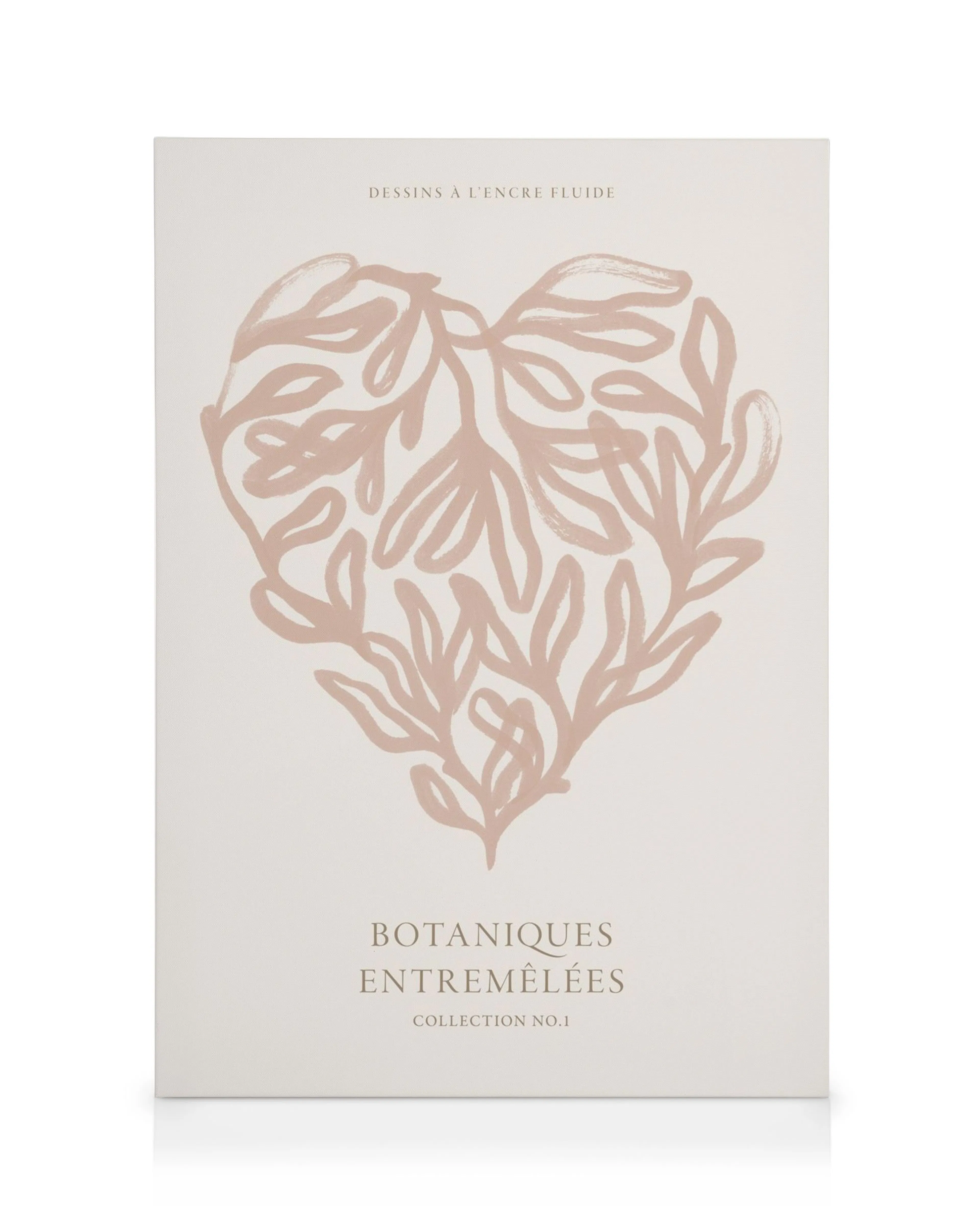 Canvas featuring a heart shape formed by delicate pink botanical illustrations on a light background.