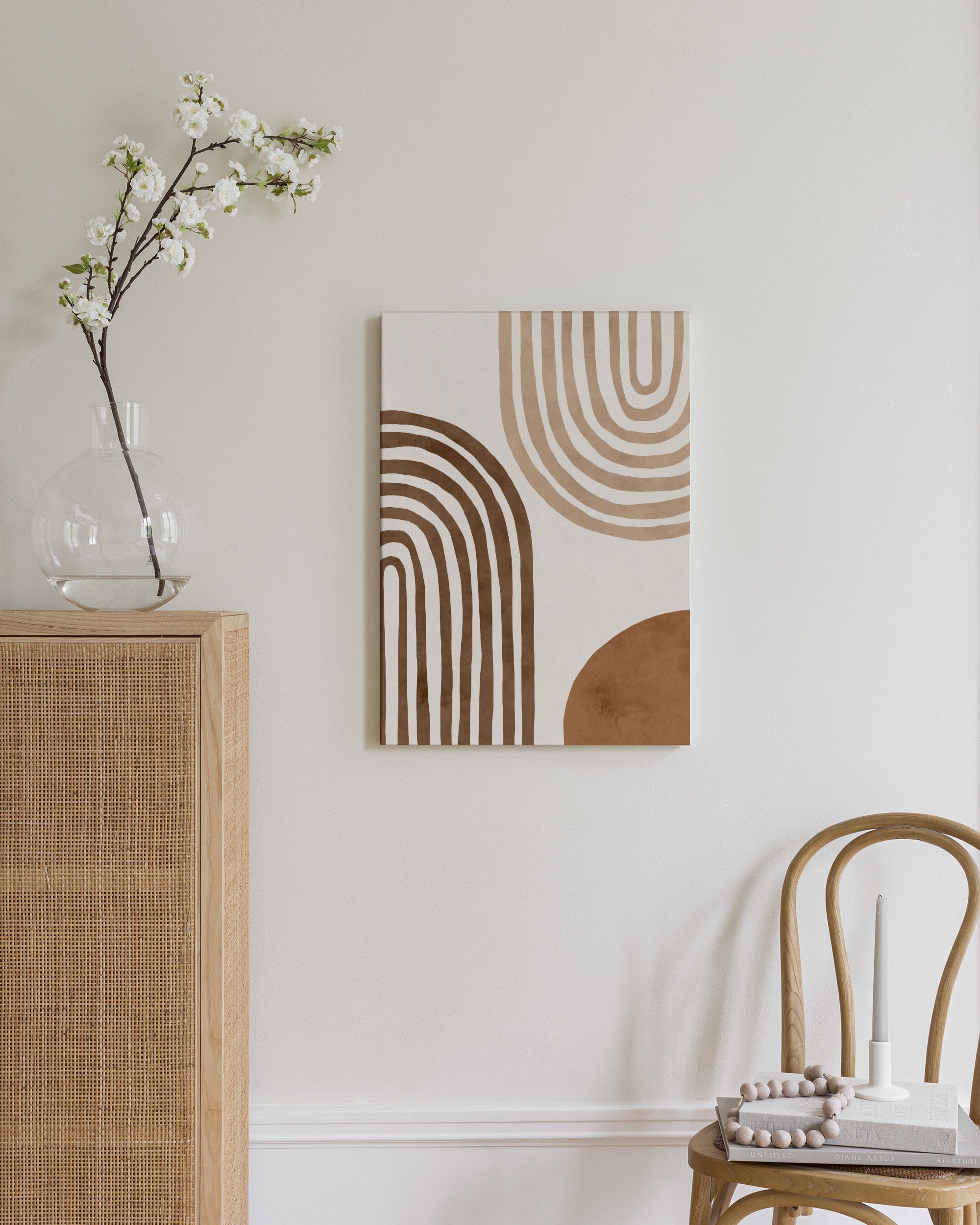 Brown Arches No2 Canvas | Abstract Art Geometric Brown Semi-Circles ...