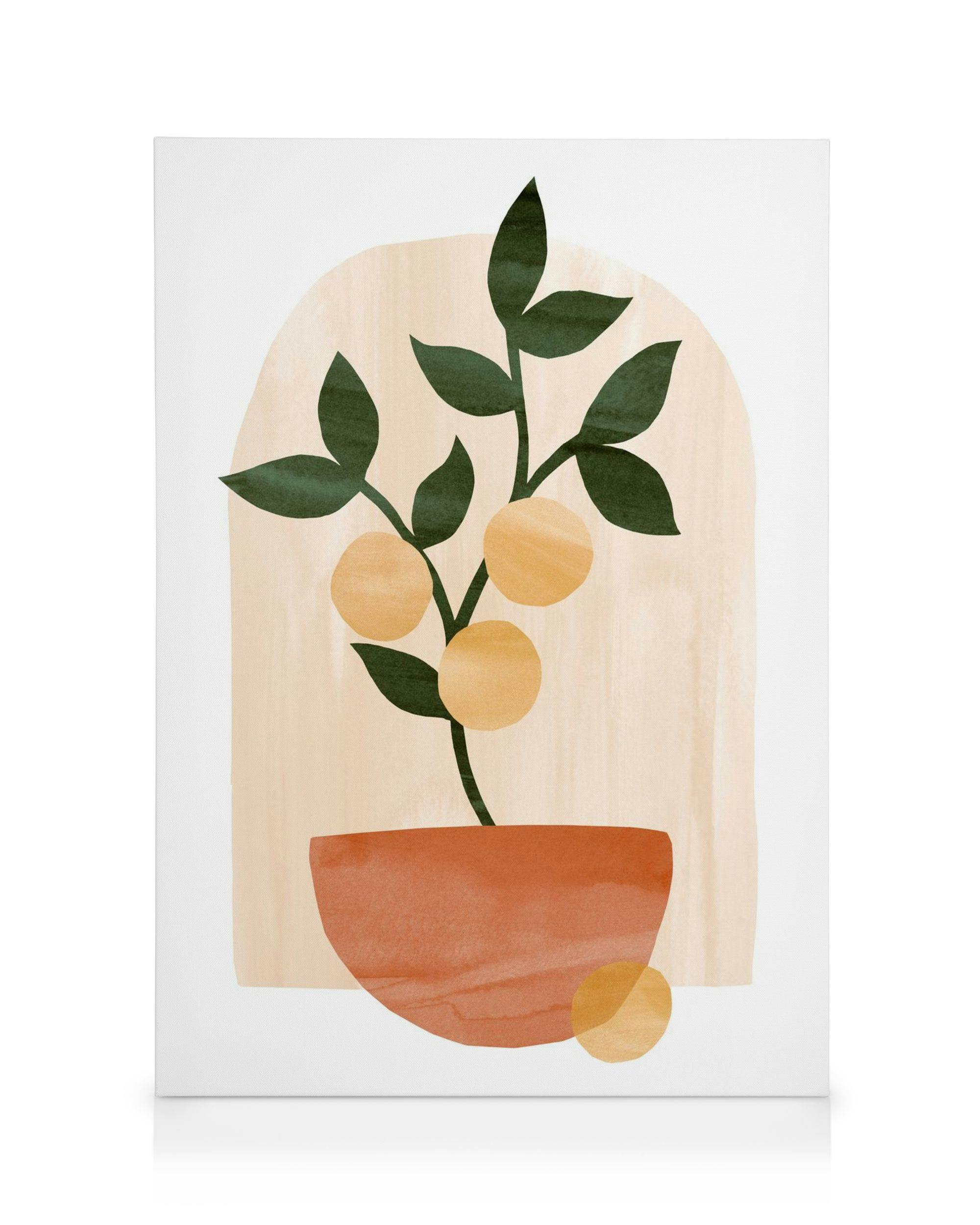 Canvas Prints - Abstract Lemon Tree Canvas print (50x70 cm - Black Frame) - Poster Store