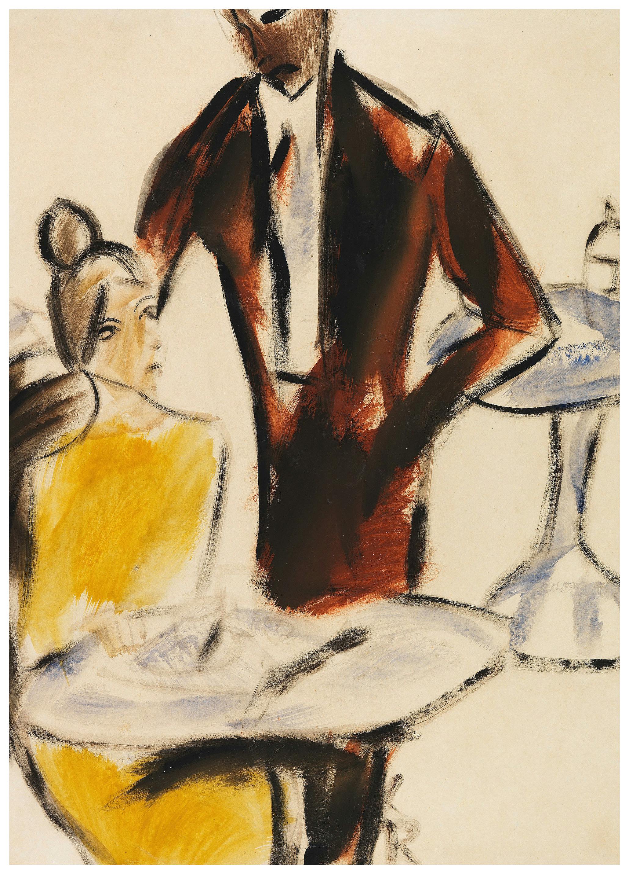 Christian Rohlfs - Par (Scen i ett Kafé) Poster (70x100 cm) - Poster Store