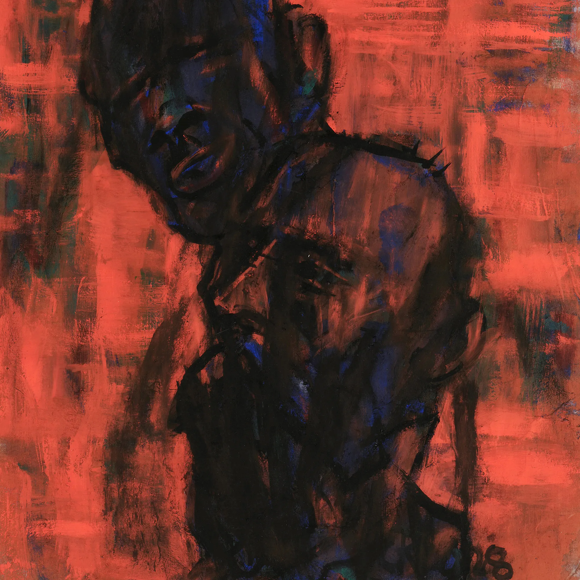 Christian Rohlfs - Dark heads on red Poster 0