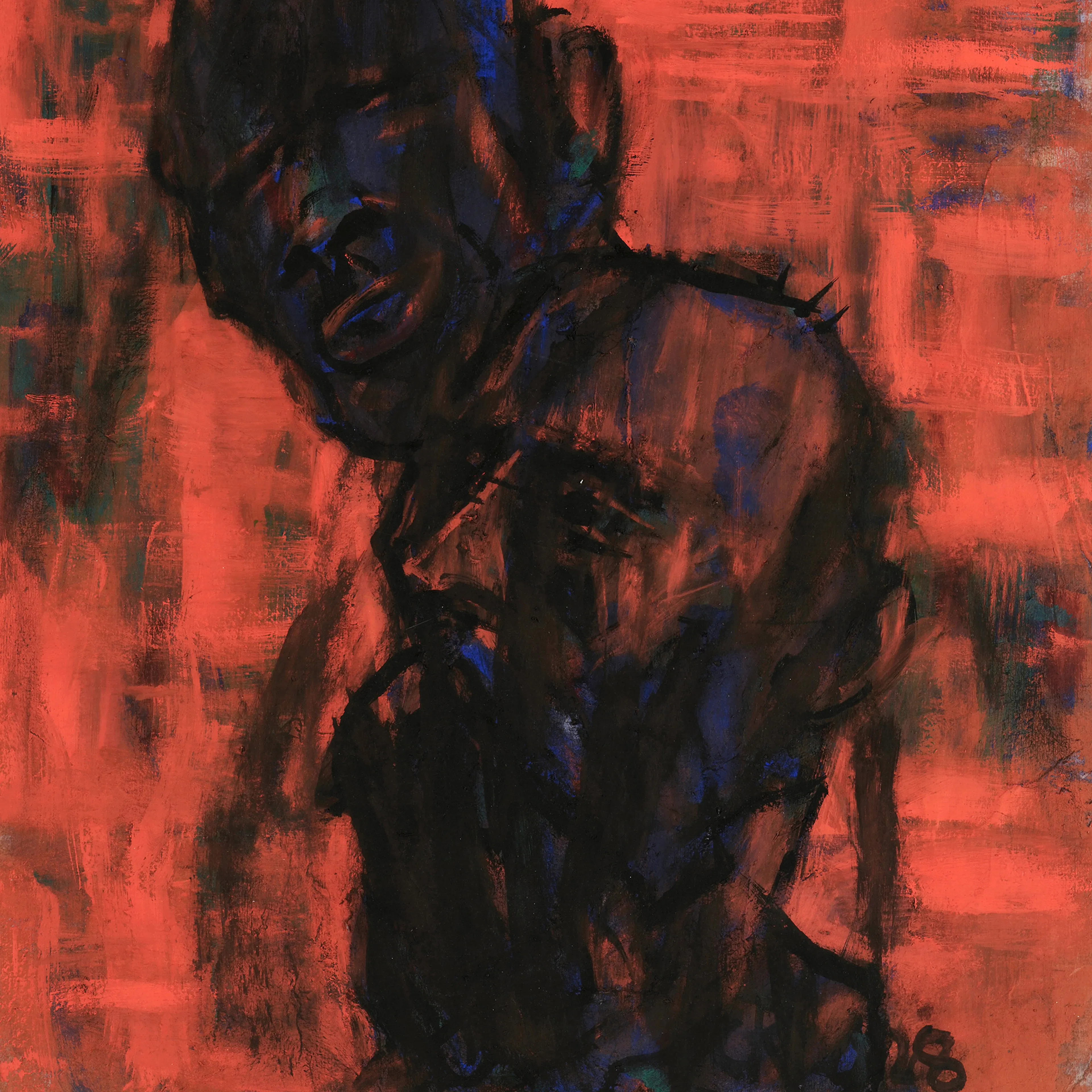 Christian Rohlfs - Dark heads on red Poster 0
