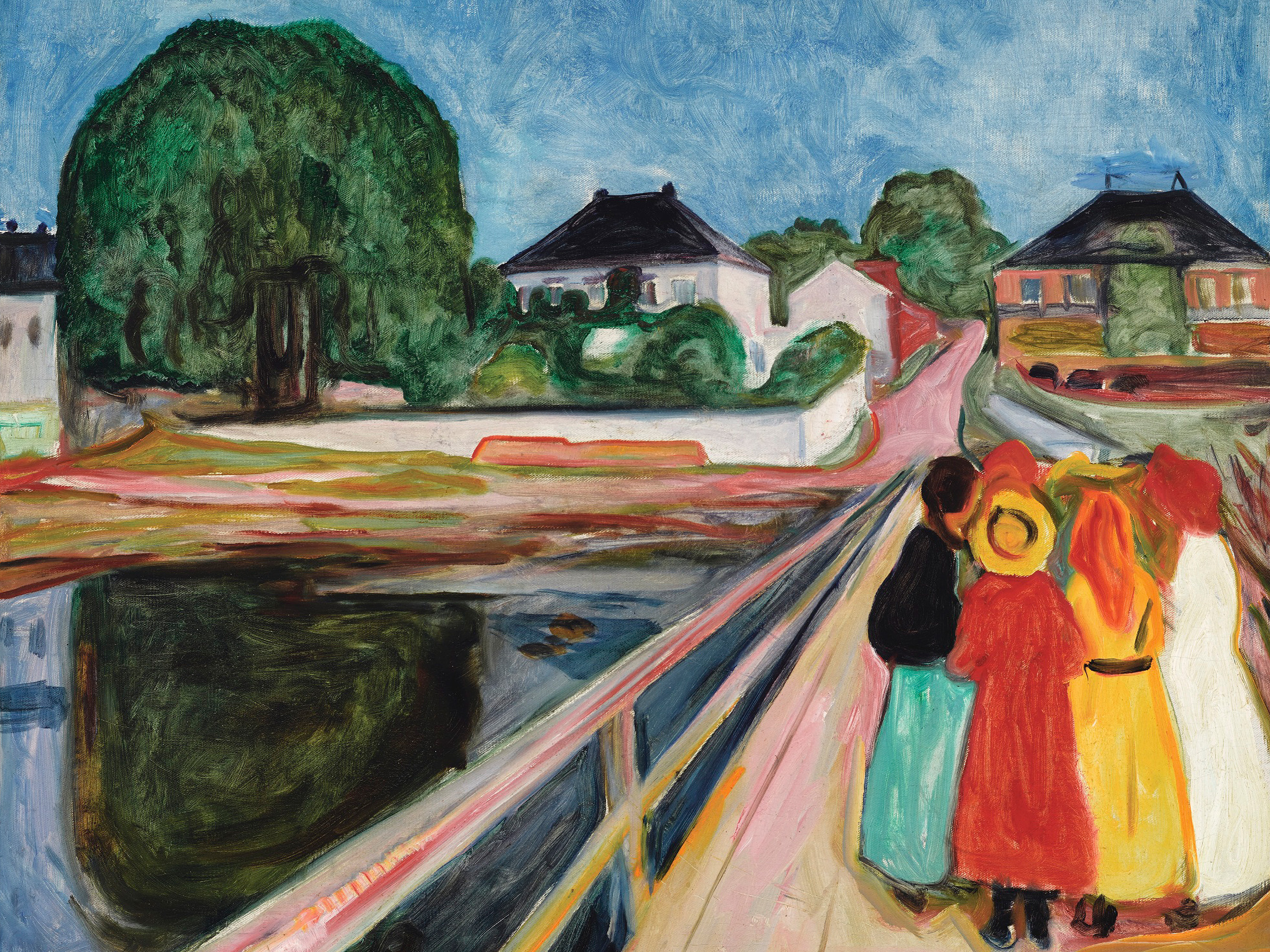 エドヴァルド・ムンク 橋の上の少女たち 表現主義 名画 アートポスター