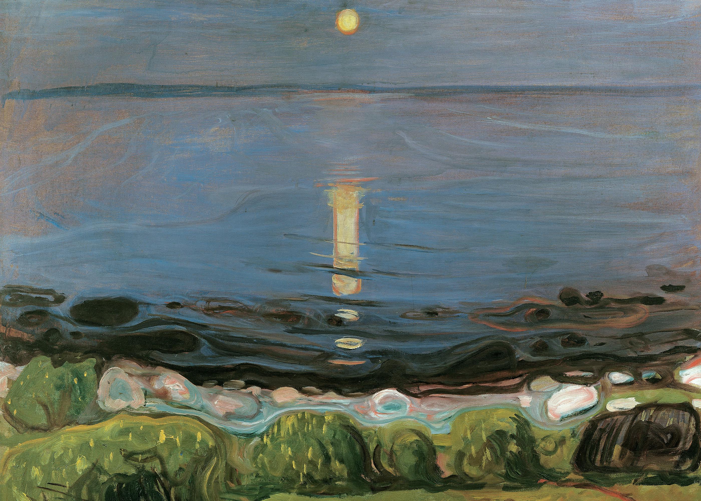 Edvard Munch - Sommernatt ved stranden Plakat 0