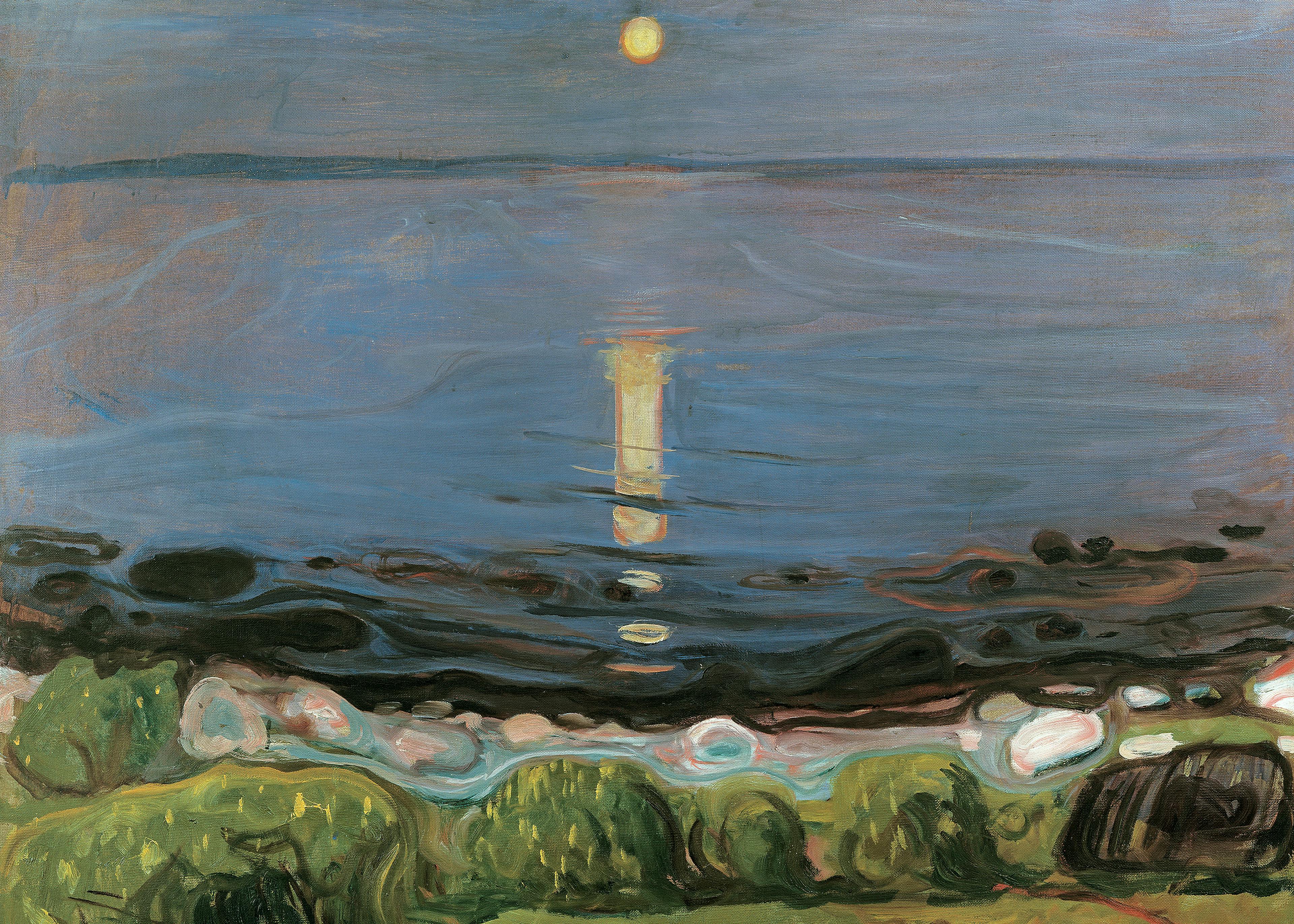 Edvard Munch - Sommernatt ved stranden Plakat 0