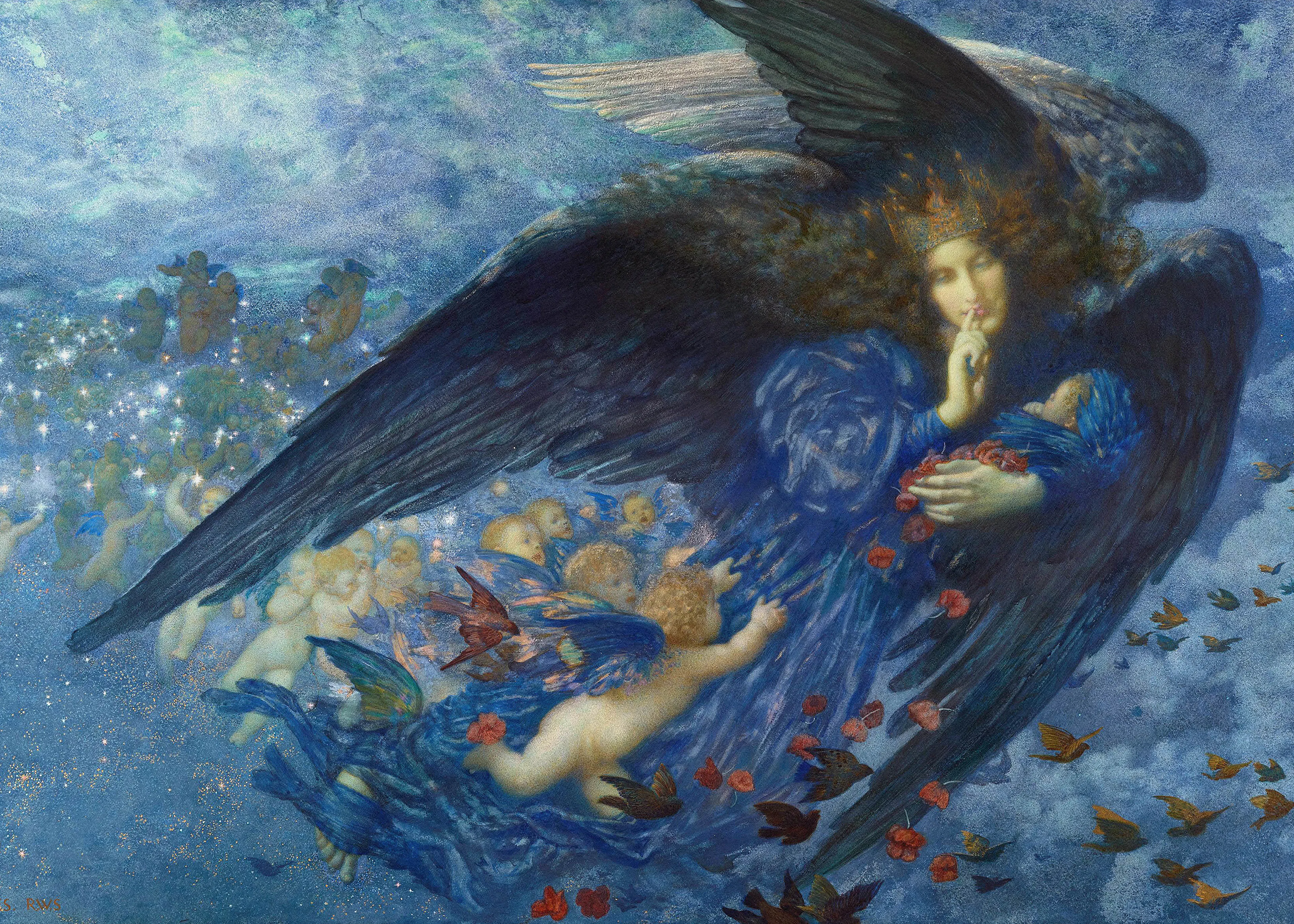Edward Robert Hughes - Night with Her Train of Stars Poster 0