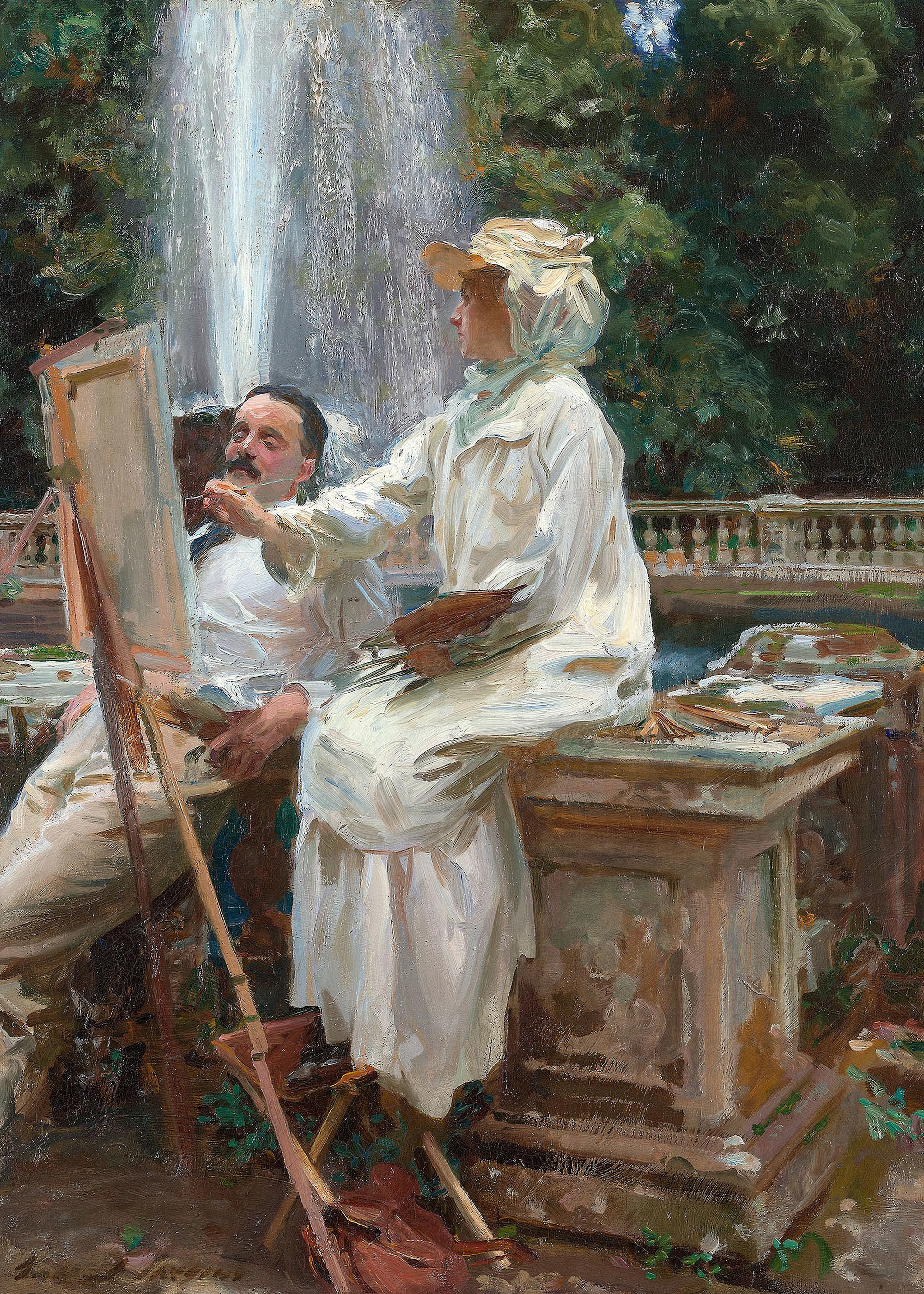 John Singer Sargent - The Fountain, Villa Torlonia Frascati, Italy Poster 0