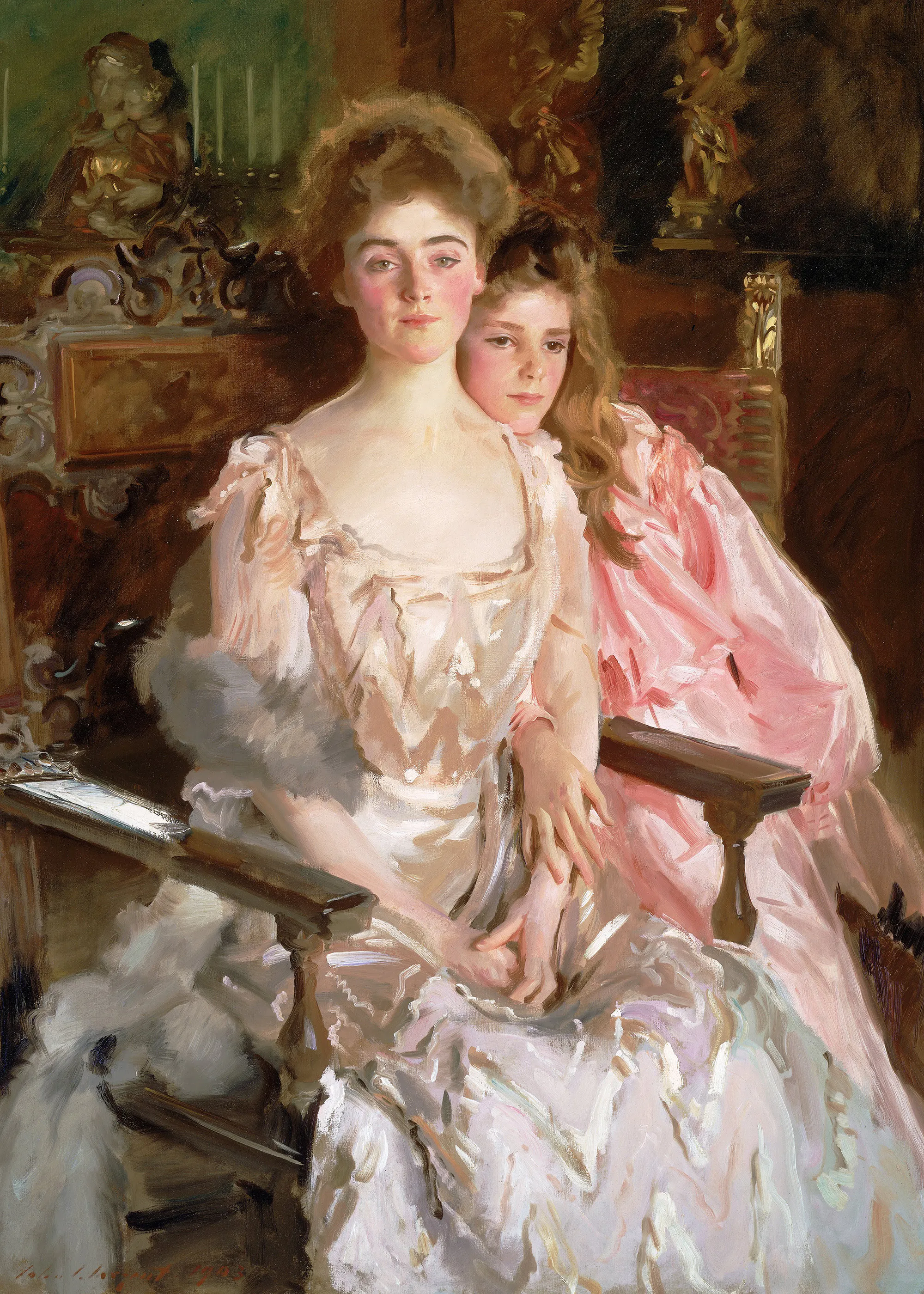 John Singer Sargent - Mrs. Fiske Warren (Gretchen Osgood) And Her Daughter Rachel Poster 0
