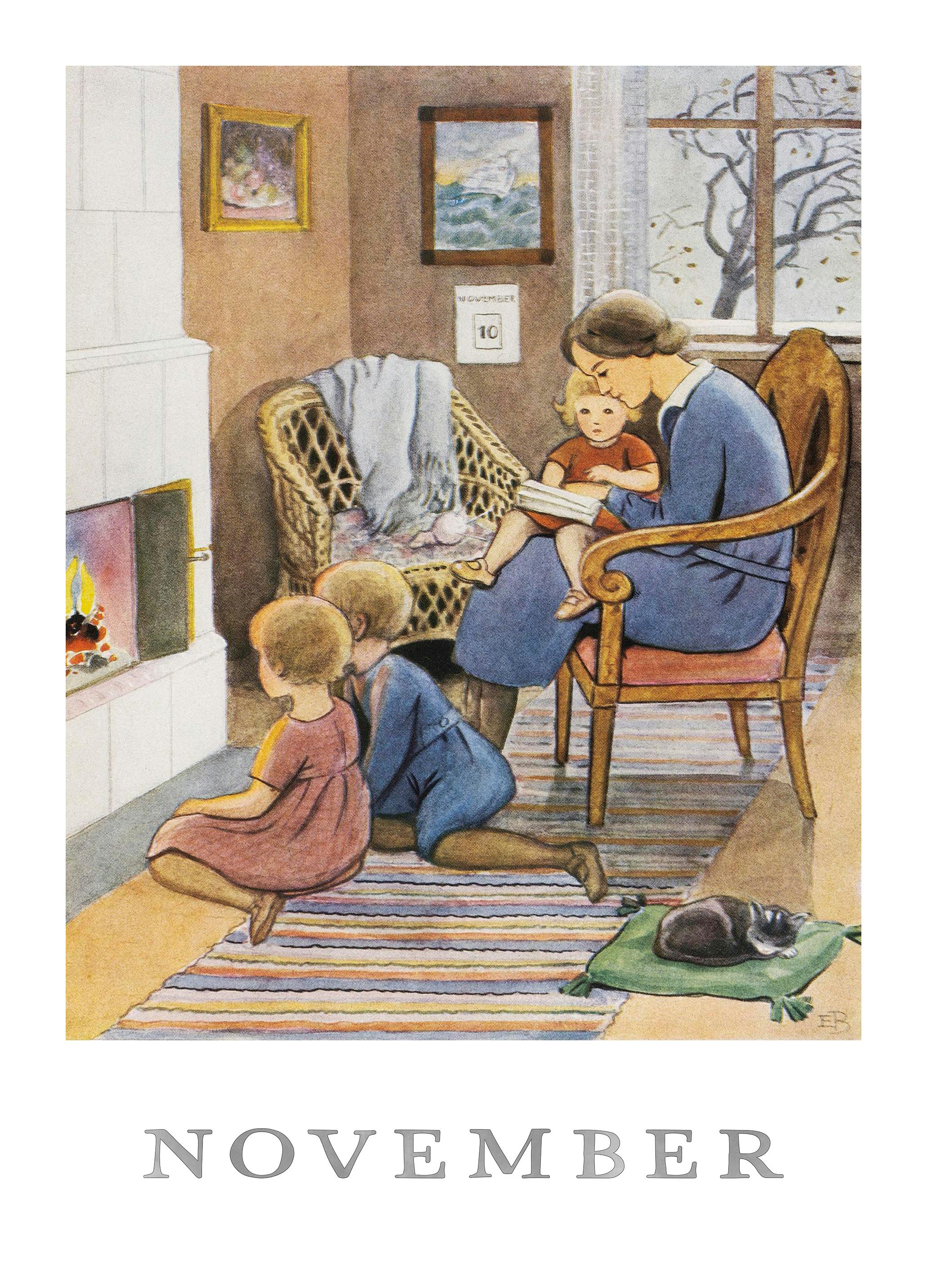 Prints Elsa Beskow - November Poster (21x30 cm) - Poster Store