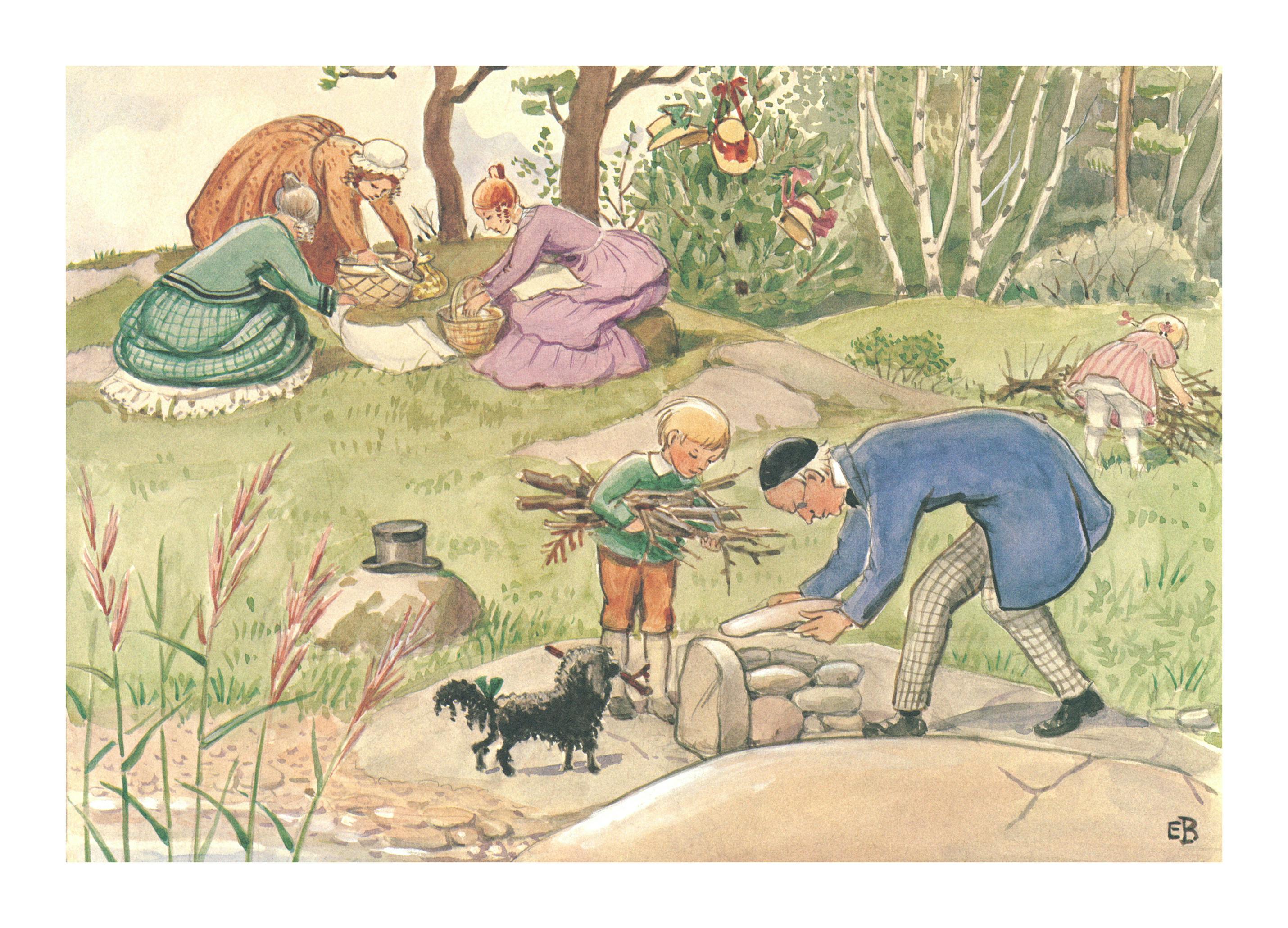 Elsa Beskow - Uncle Blue's New Boat No2 Poster (50x70 cm) - Poster Store