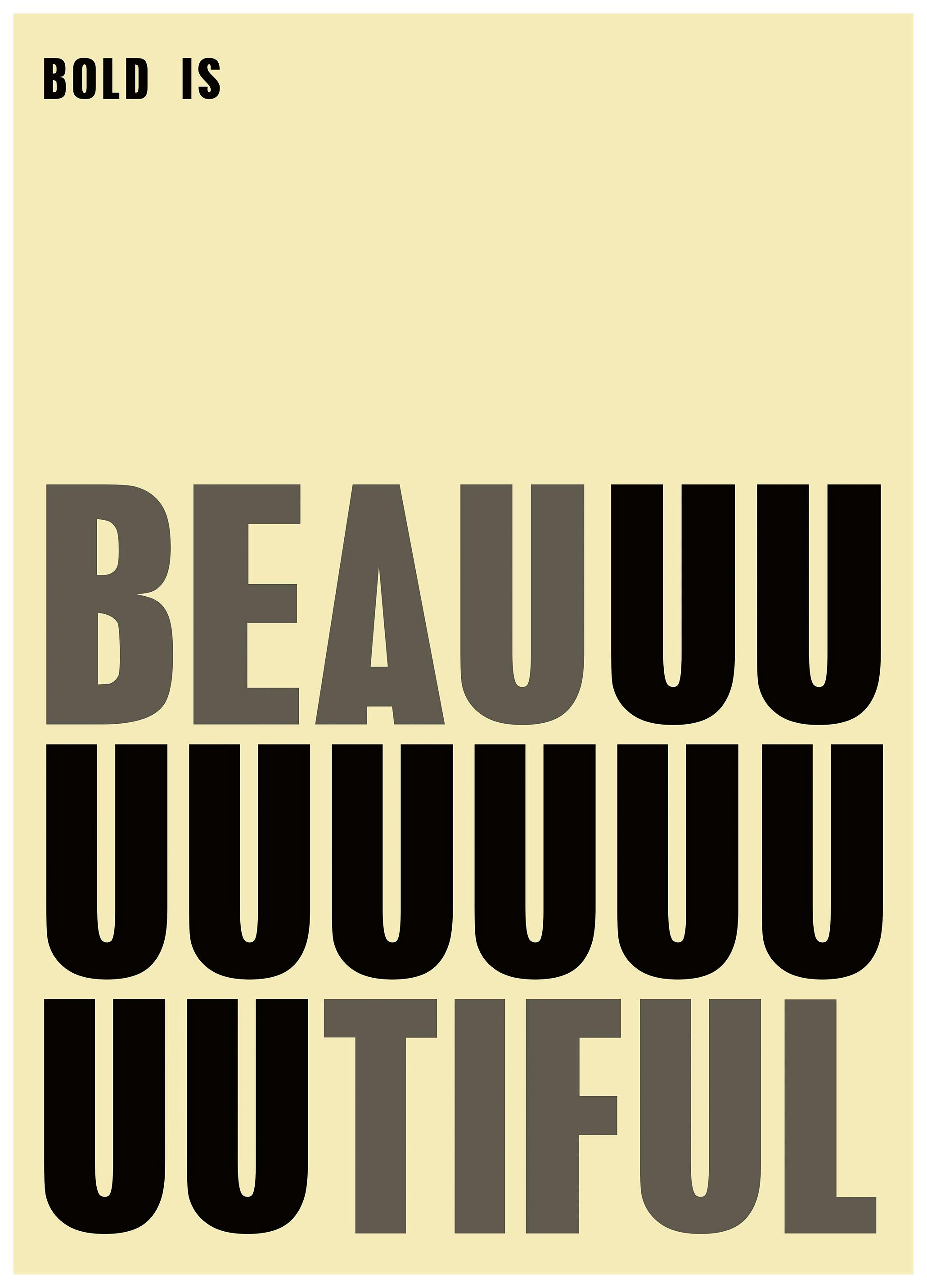 Odważny to piękny czarny Plakat (50x70 cm) - Poster Store