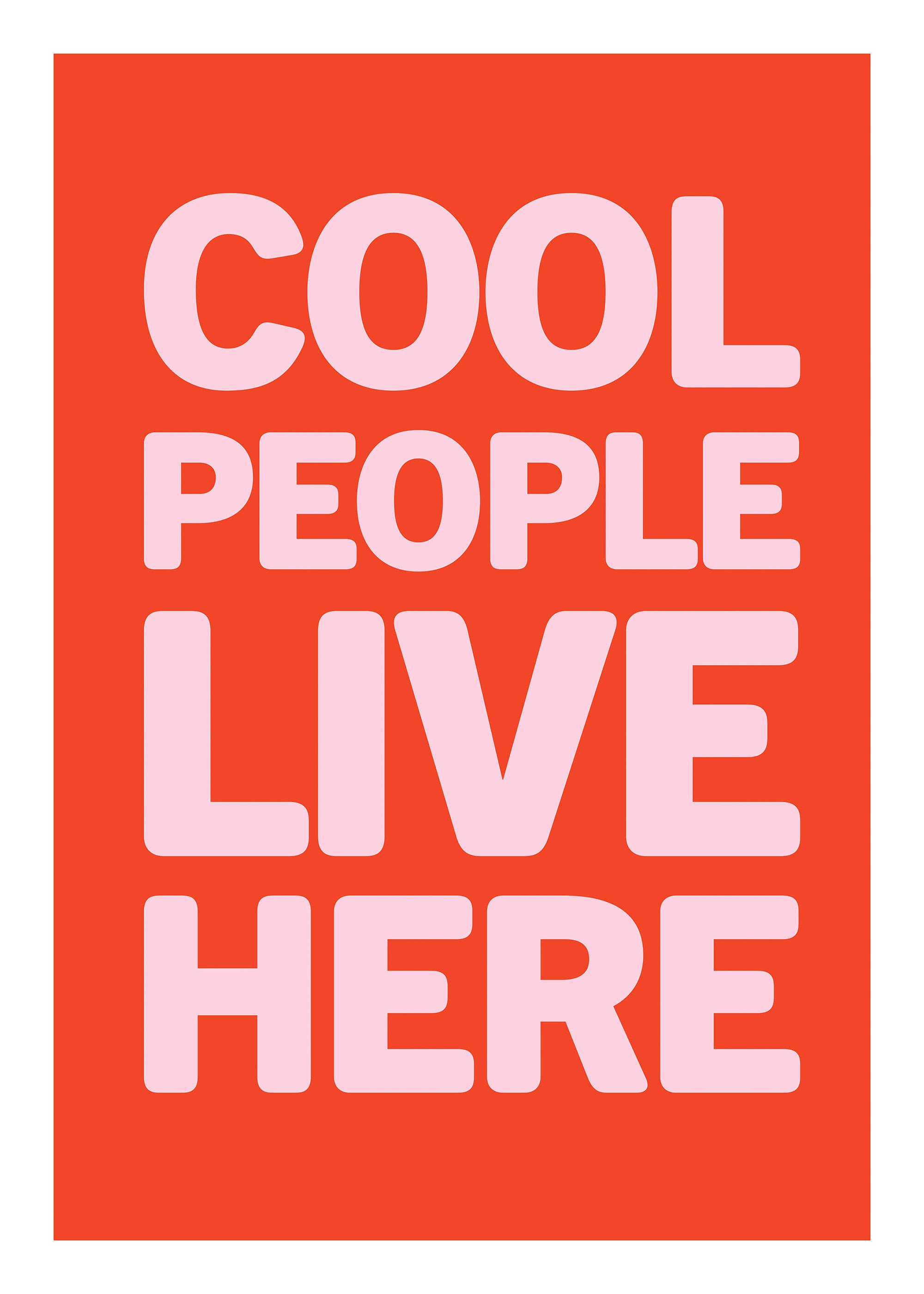 Kule Folk Bor Her Rød Plakat 0