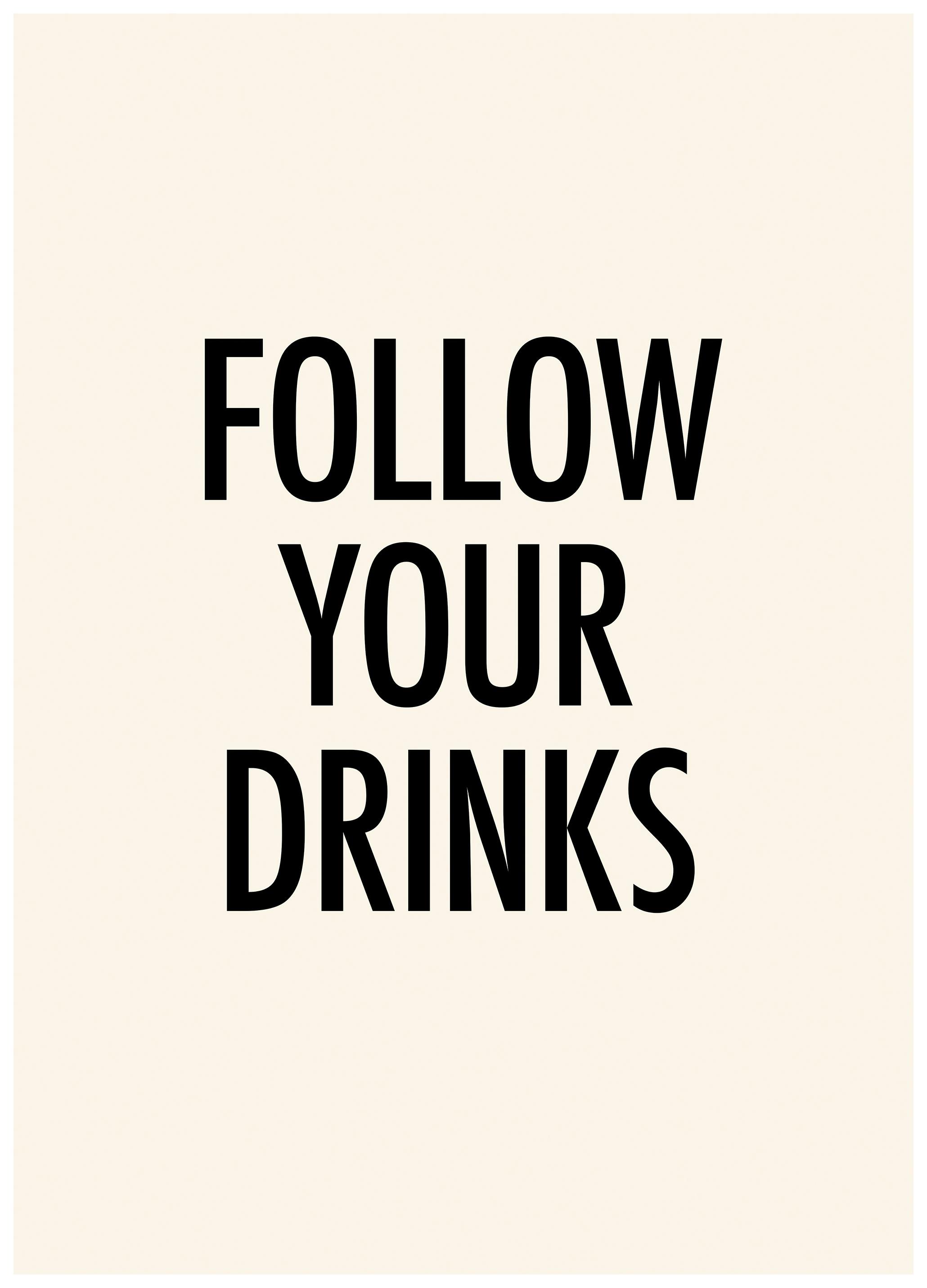 Follow Your Drinks Poster (30x40 cm) - Poster Store