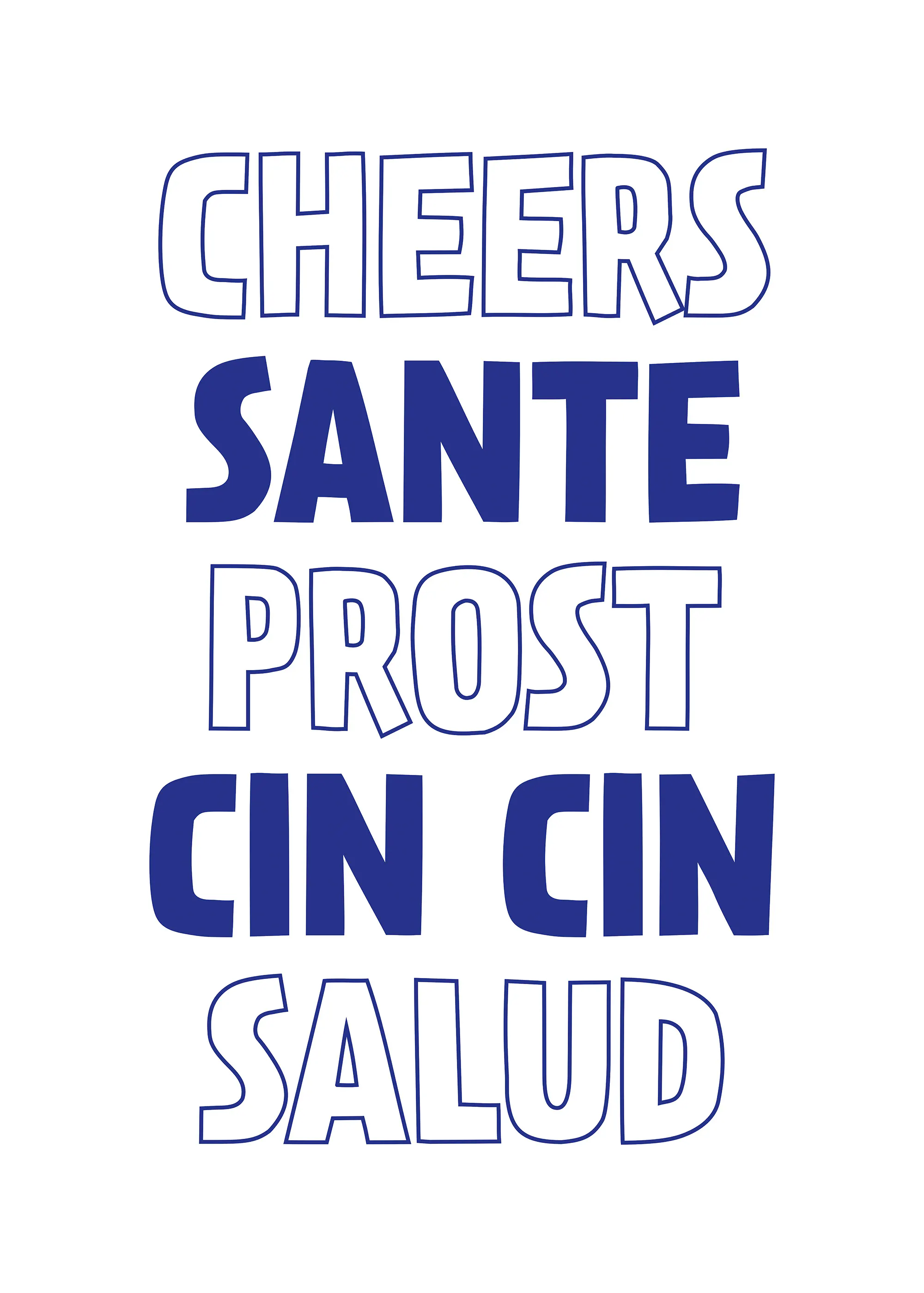 Cheers Cin Cin Blue Poster 0