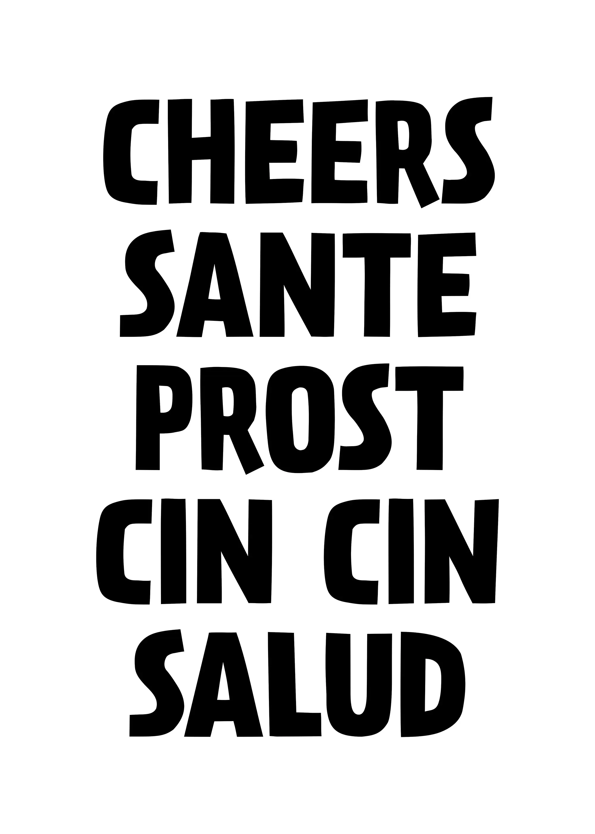 Cheers Cin Cin Black Poster 0