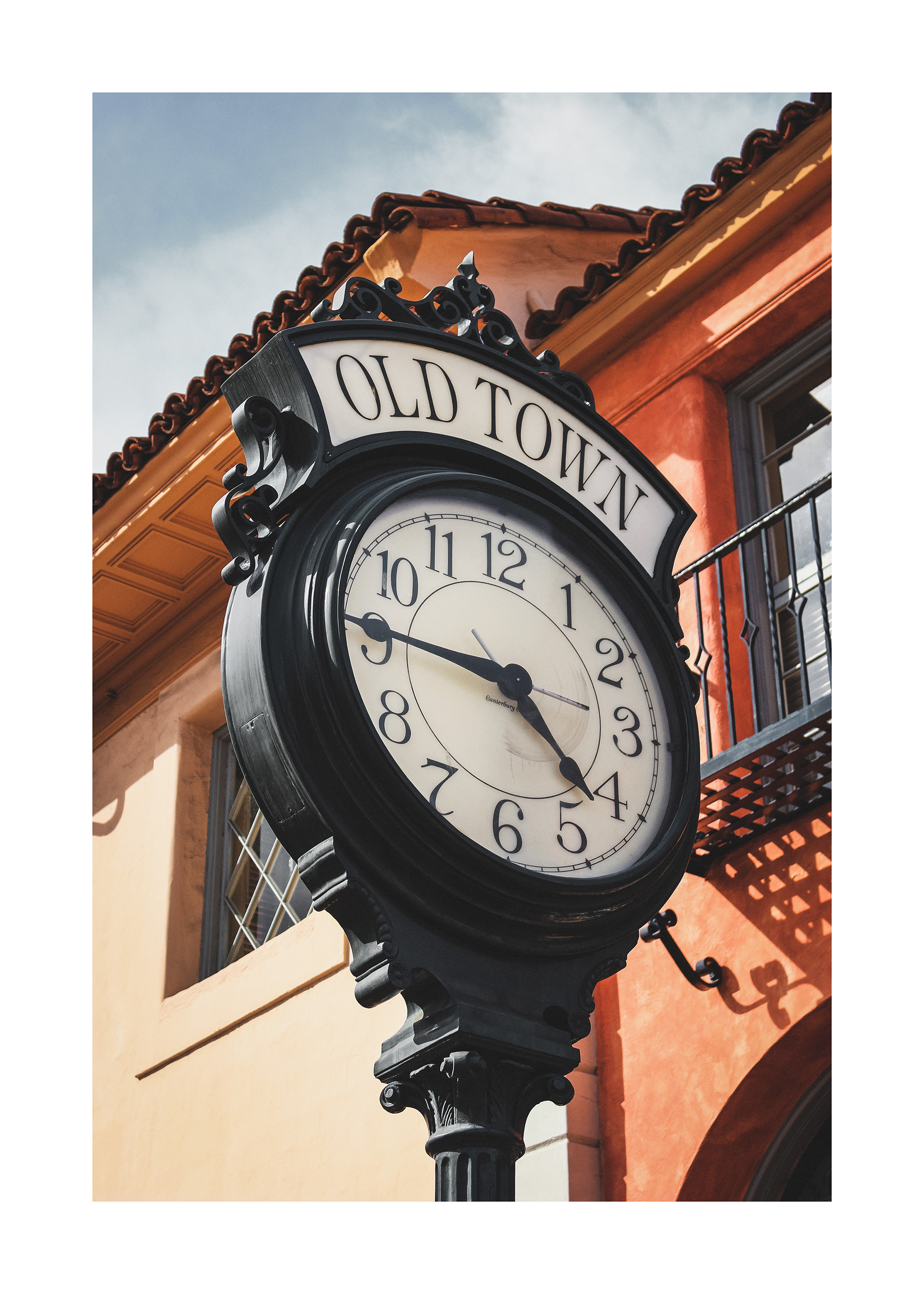 Vintage Old Town Street Clock Poster | Poster Store US
