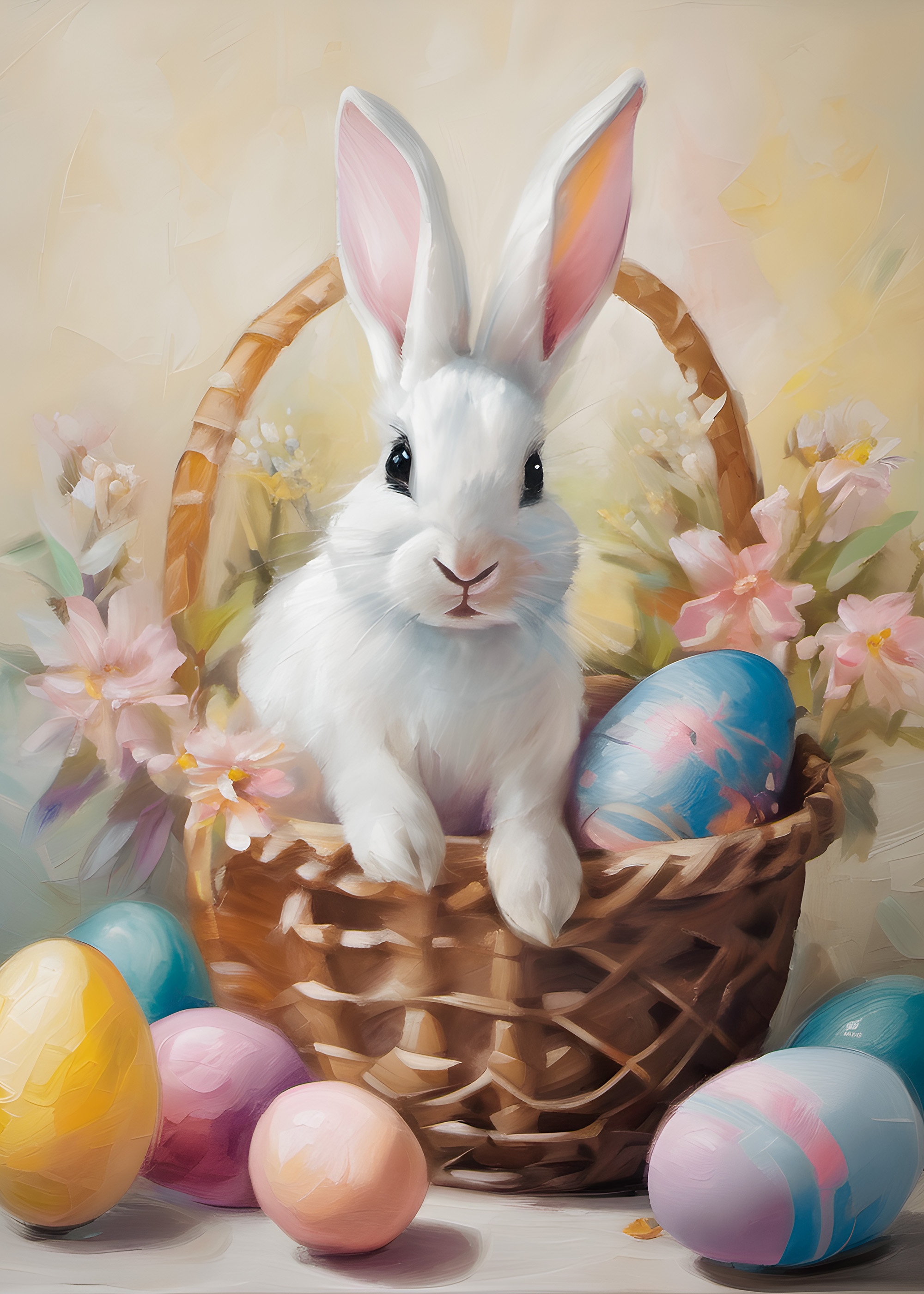 Spring Bunny with Easter Eggs Poster | Poster Store USA