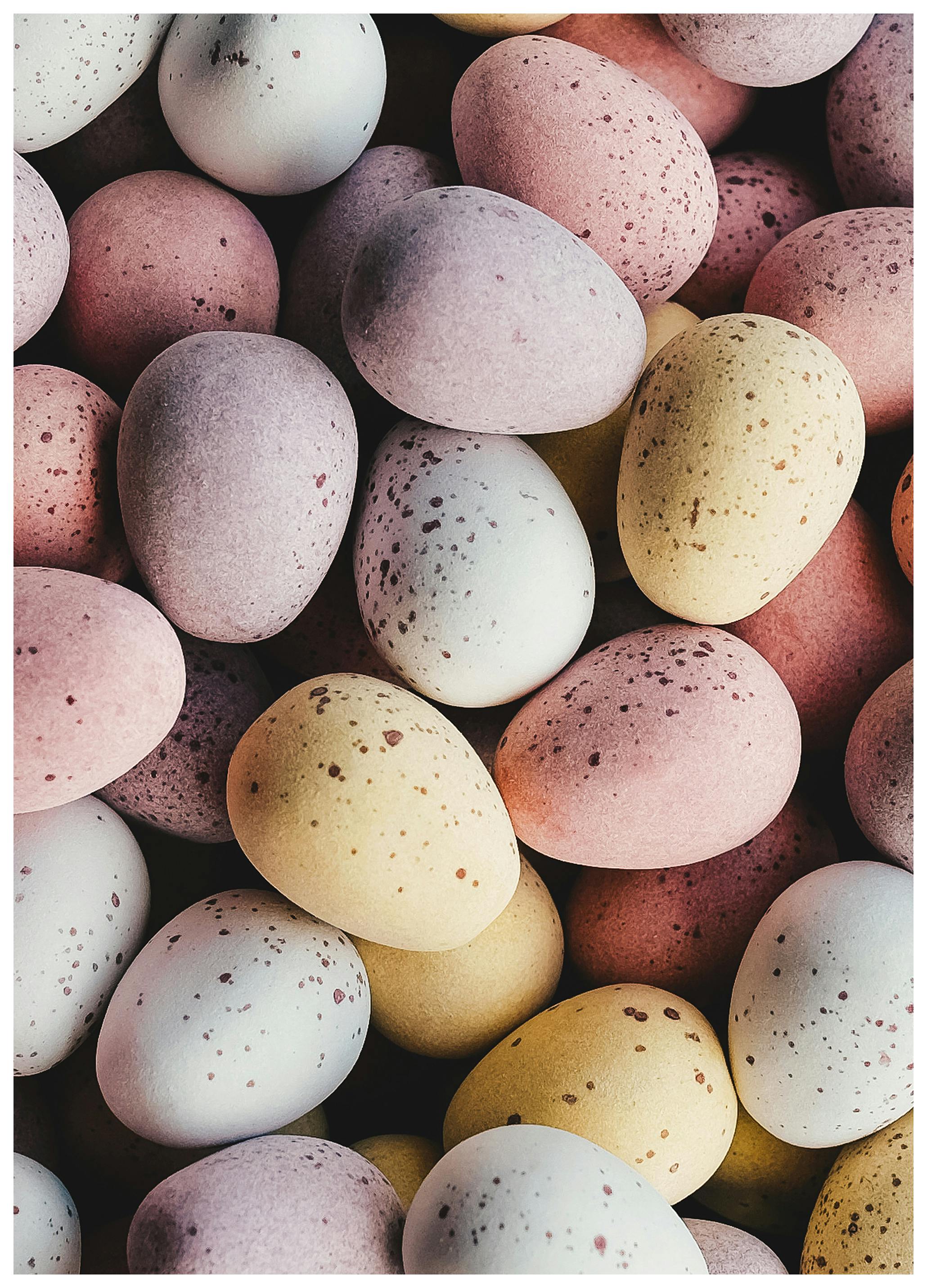 Pastell Spraglete Påskeegg Plakat (50x70 cm) - Poster Store