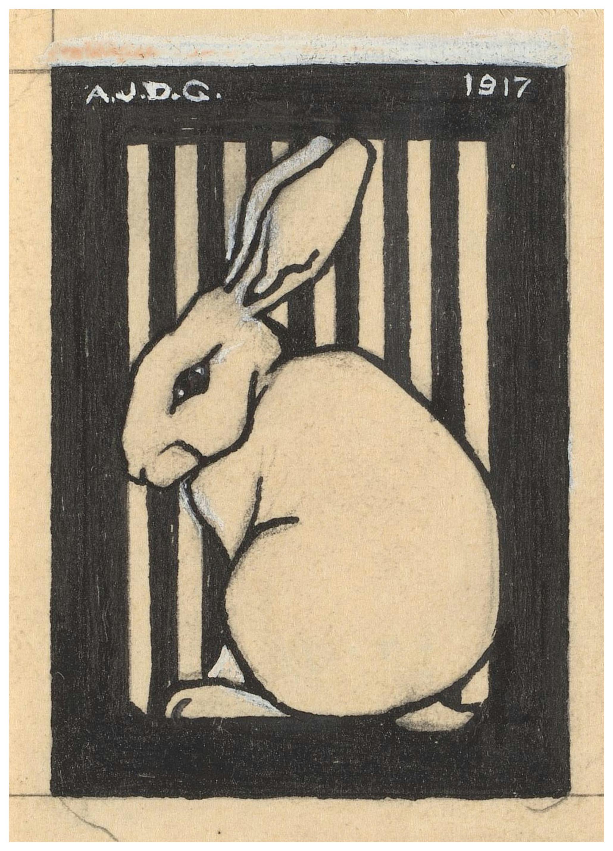 Art Deco Rabbit Affiche - Poster Store