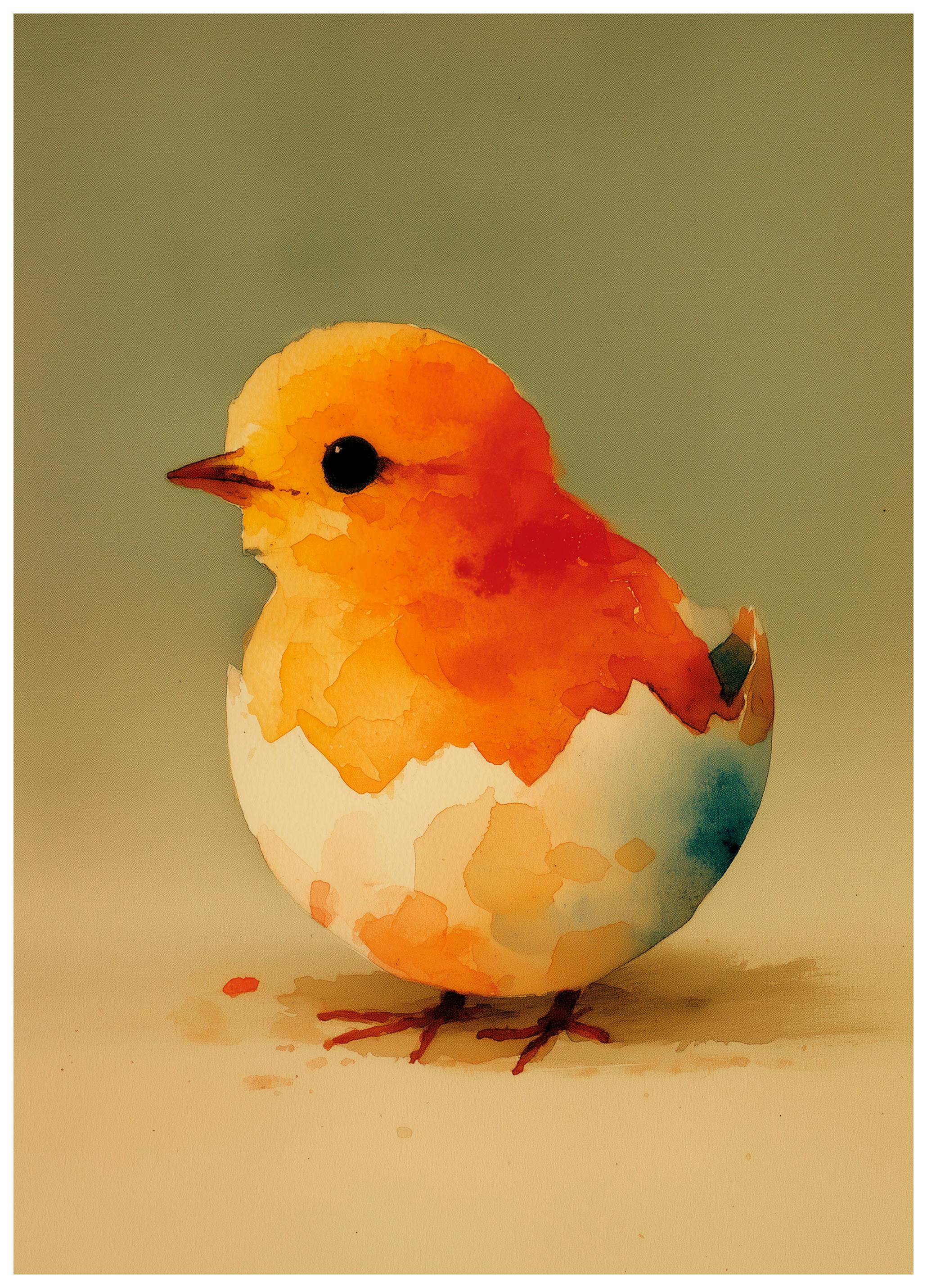 Yellow Easter Chick Poster (50x70 cm) - Poster Store