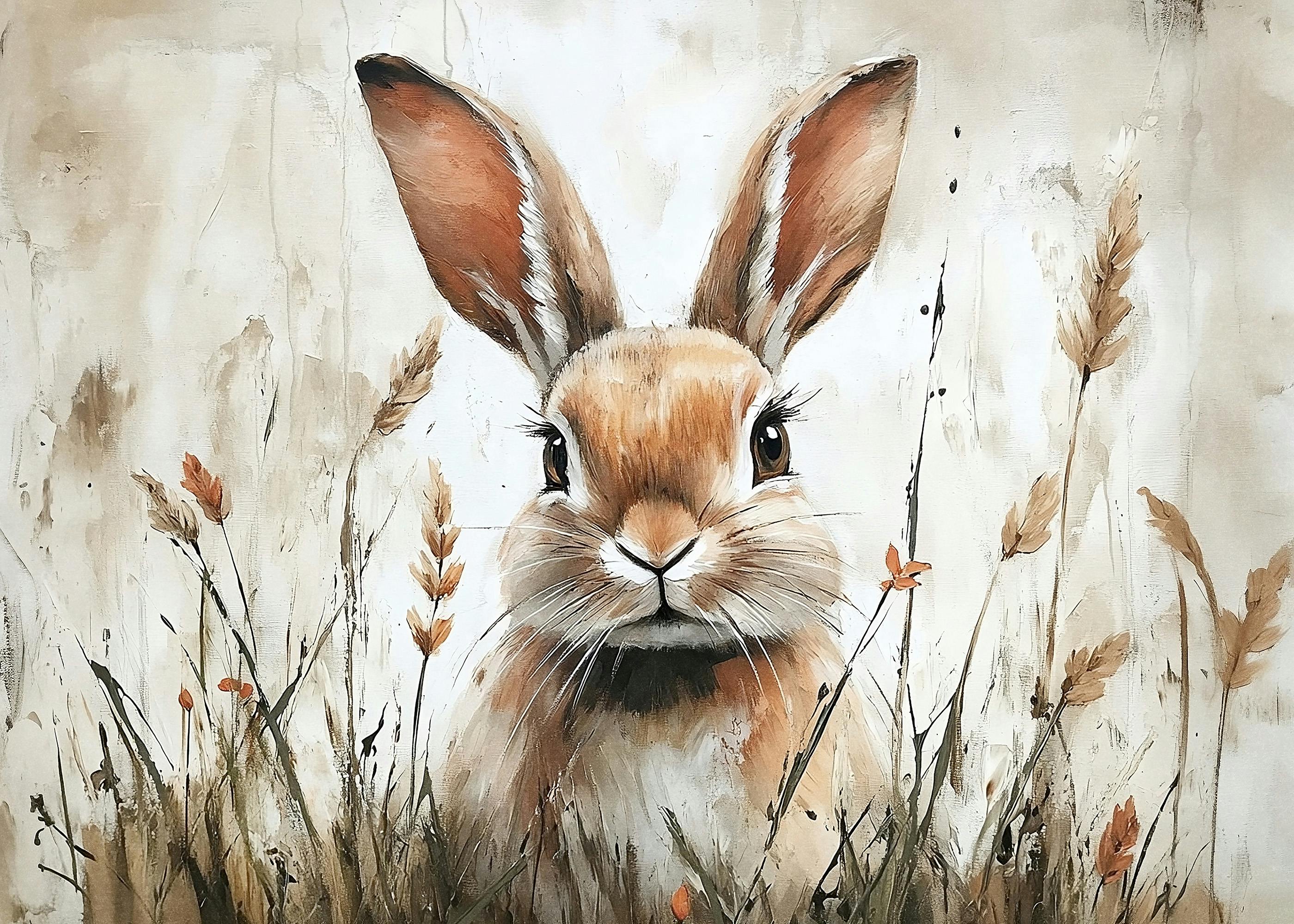 草原のうさぎポスター 0