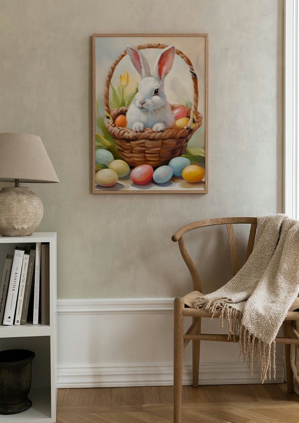 GLOBLELAND Cartello In Metallo Vintage Con Coniglietto Pasquale - 30x20 Cm, Targa In Latta Con Uova Dipinte, Poster Retrò Per Decorazione Parete Casa, Giardino, Festa Di Pasqua