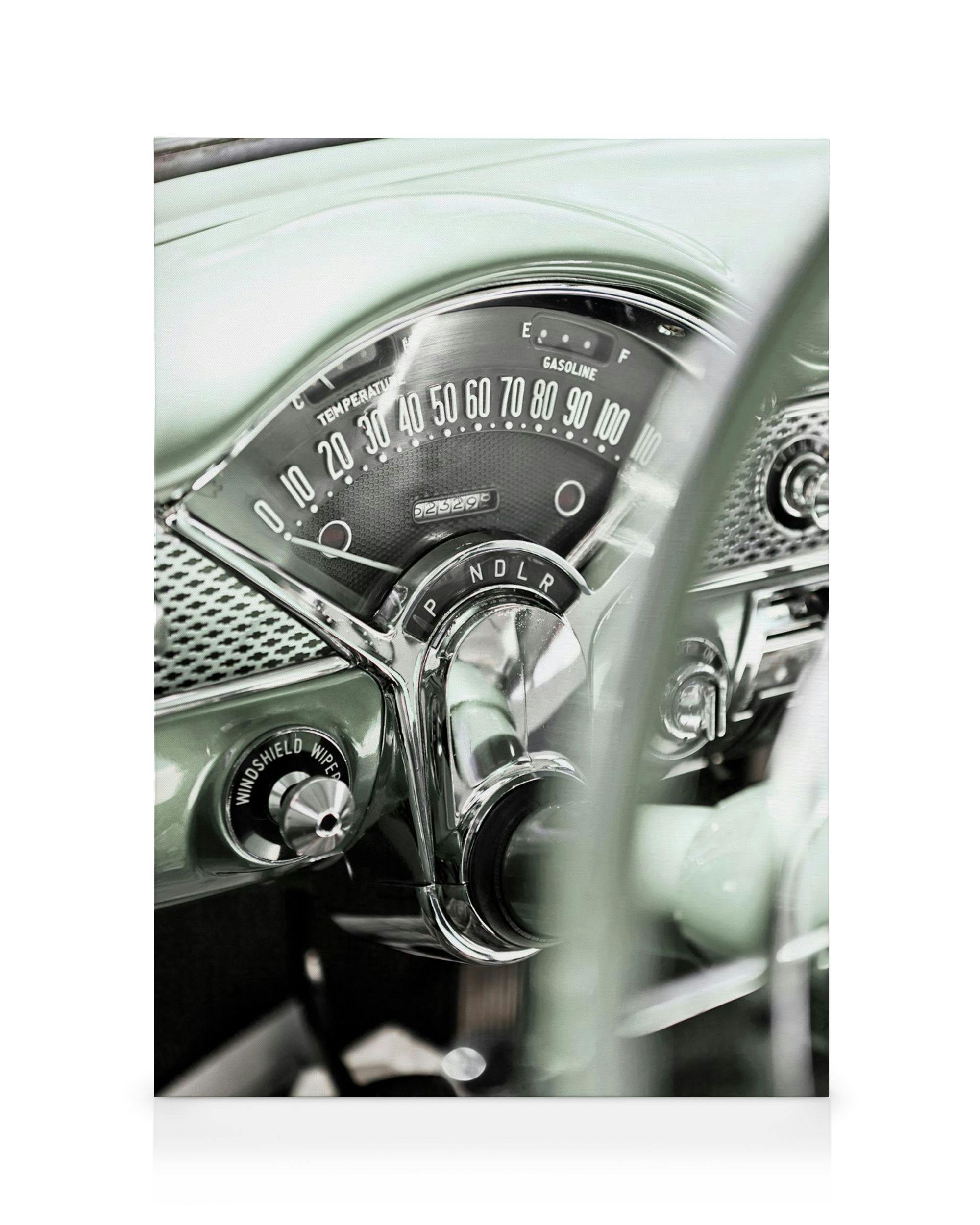American Vintage Car -kanvaasi (50x70 cm - Musta Puukehys) - Poster Store