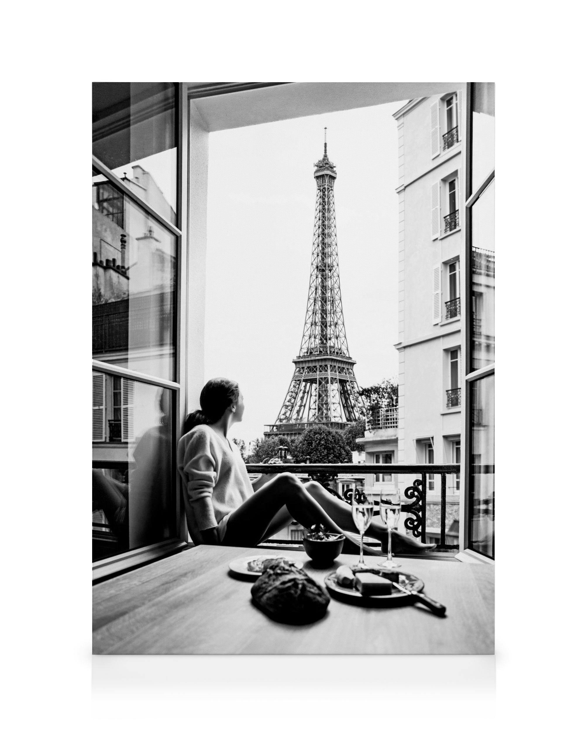 Lunch met Uitzicht Canvas (30x40 cm - Fotolijst Eiken) - Poster Store