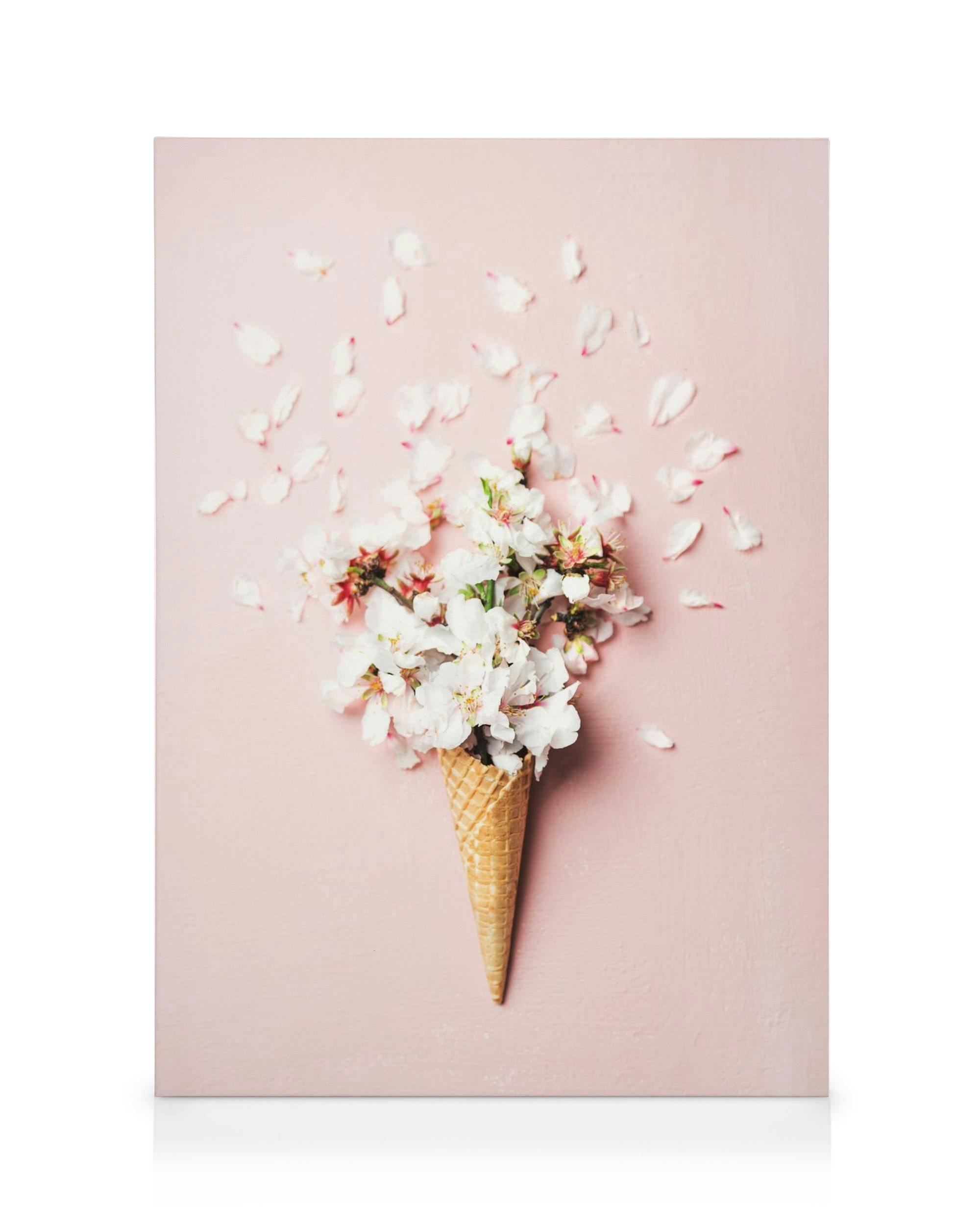 Flower Cone Pink Canvas print (30x40 cm - Oak Frame) - Poster Store High Quality Picture Frames