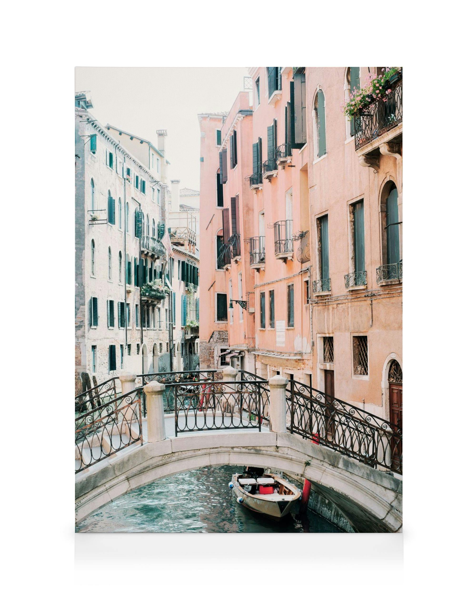 Canvas Prints - Canal in Venice Canvas print (50x70 cm - Black Frame) - Poster Store