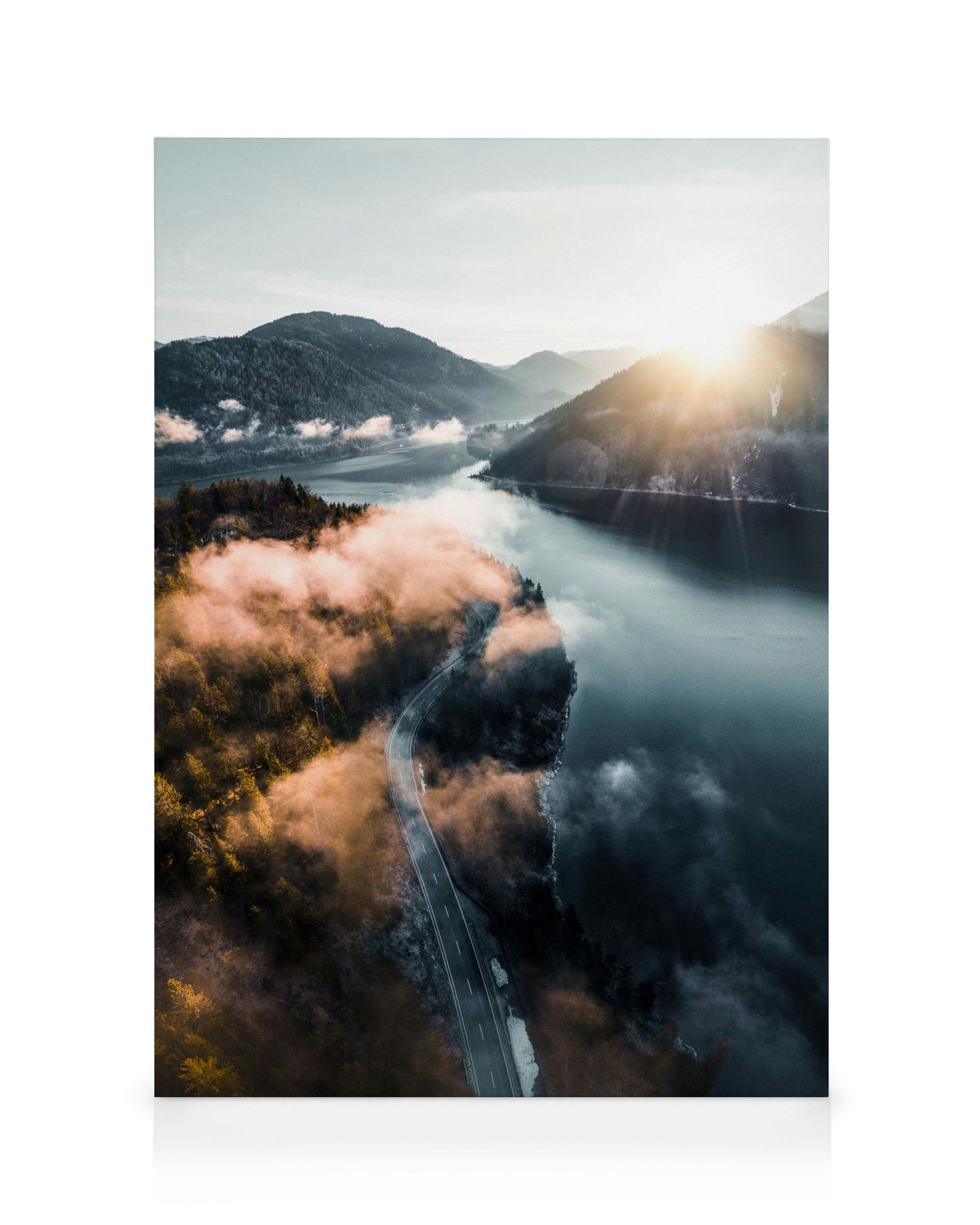 Canvas Prints - Clouds Over Lake Canvas print (50x70 cm) - Poster Store