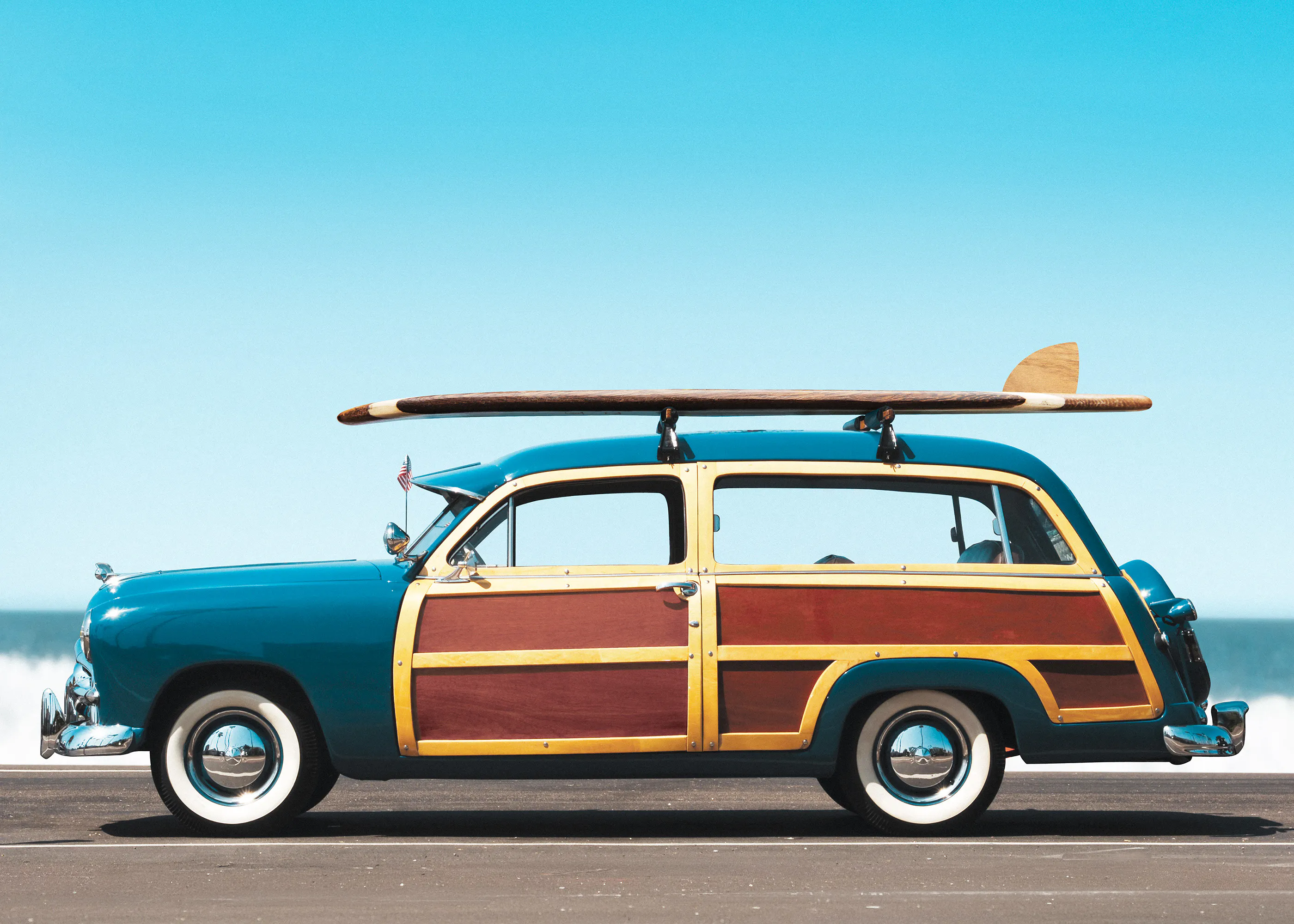 Vintage Surf Wagon Affiche 0