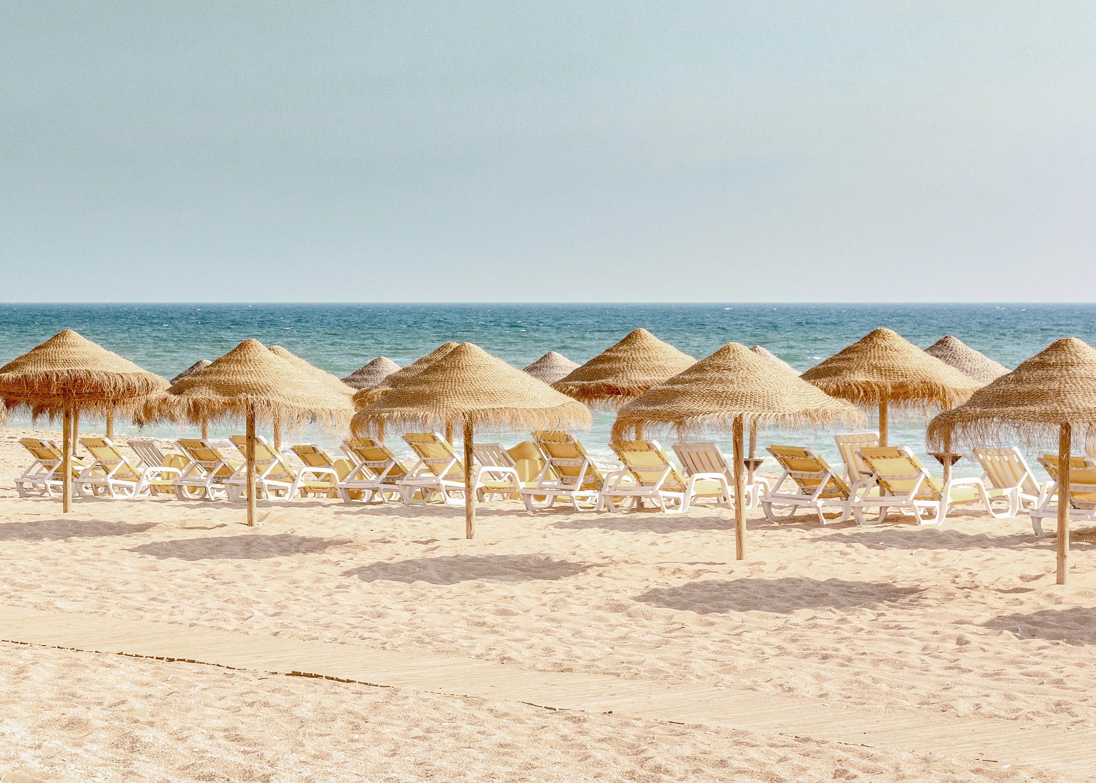 Straw Beach Parasols Affiche 0
