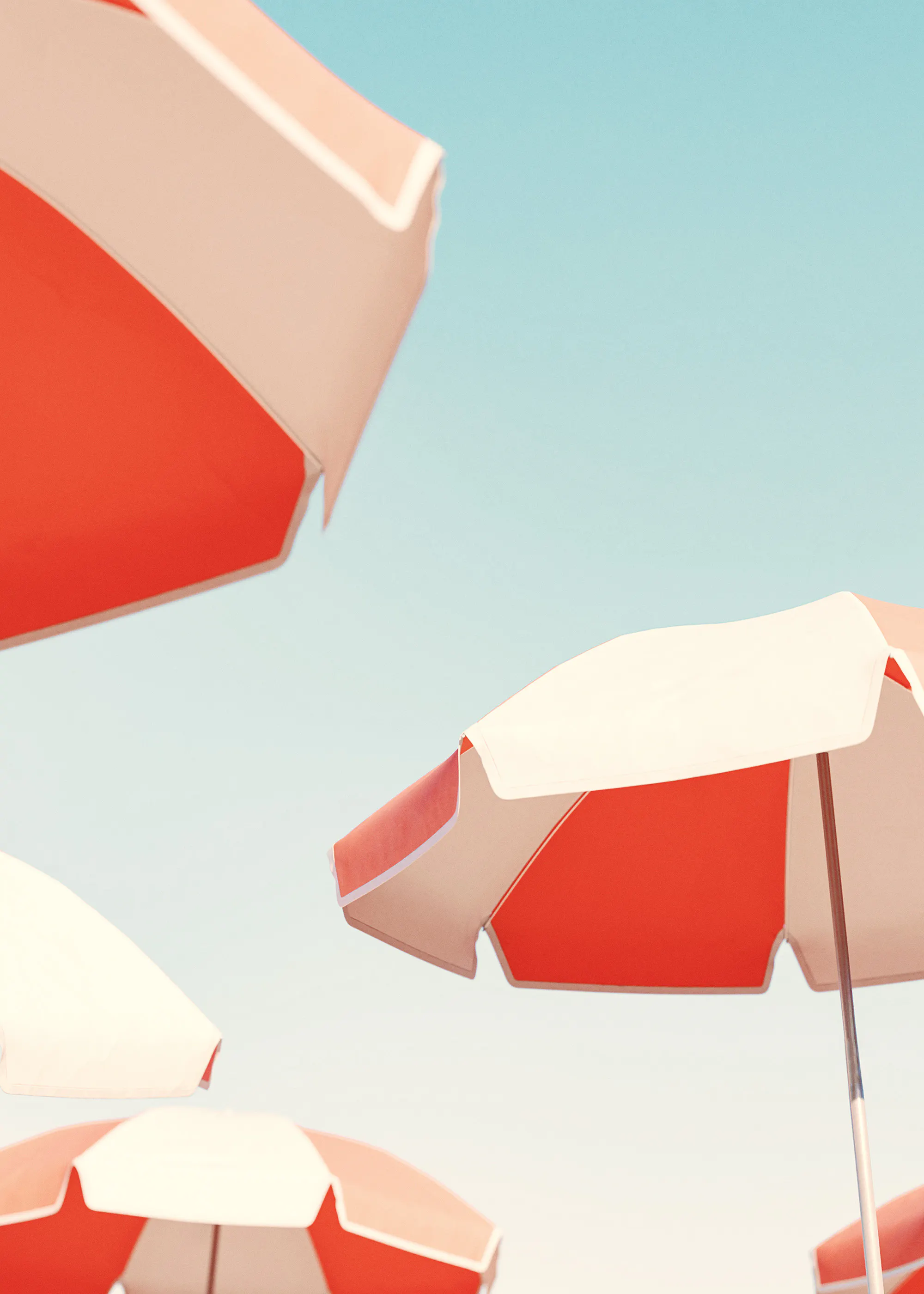Retro Beach Umbrellas Affiche 0