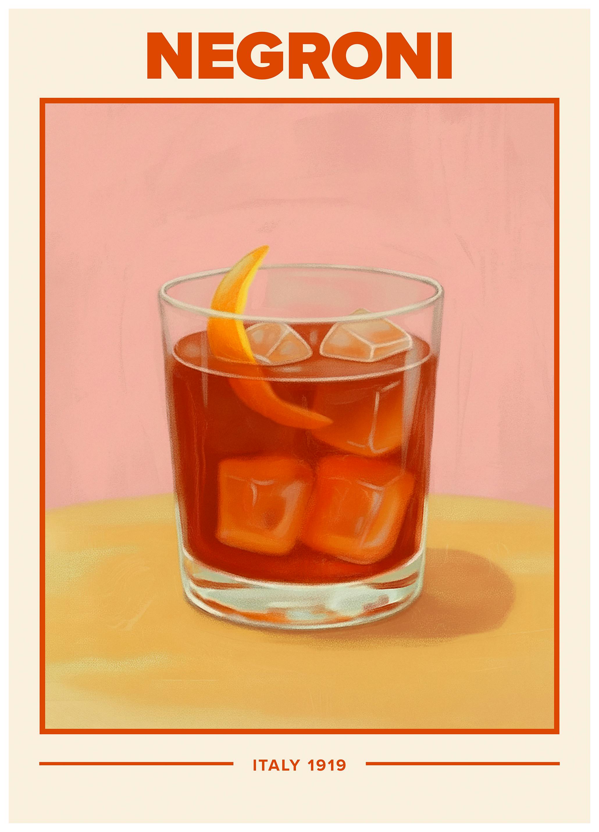 Negroni Cocktail Poster (50x70 cm) - Poster Store