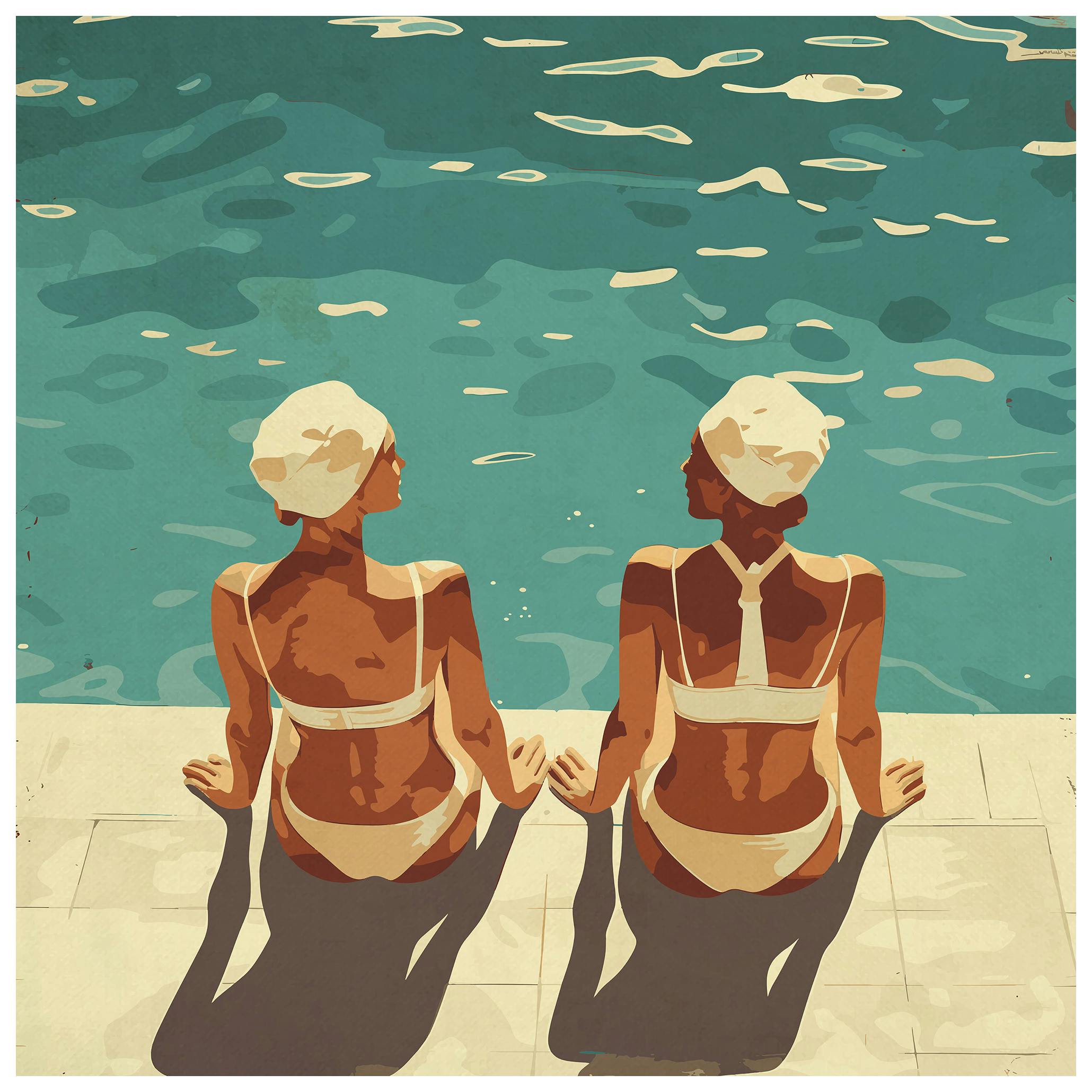 Layla Oz - Pool Women Poster (50x50 cm) - Poster Store