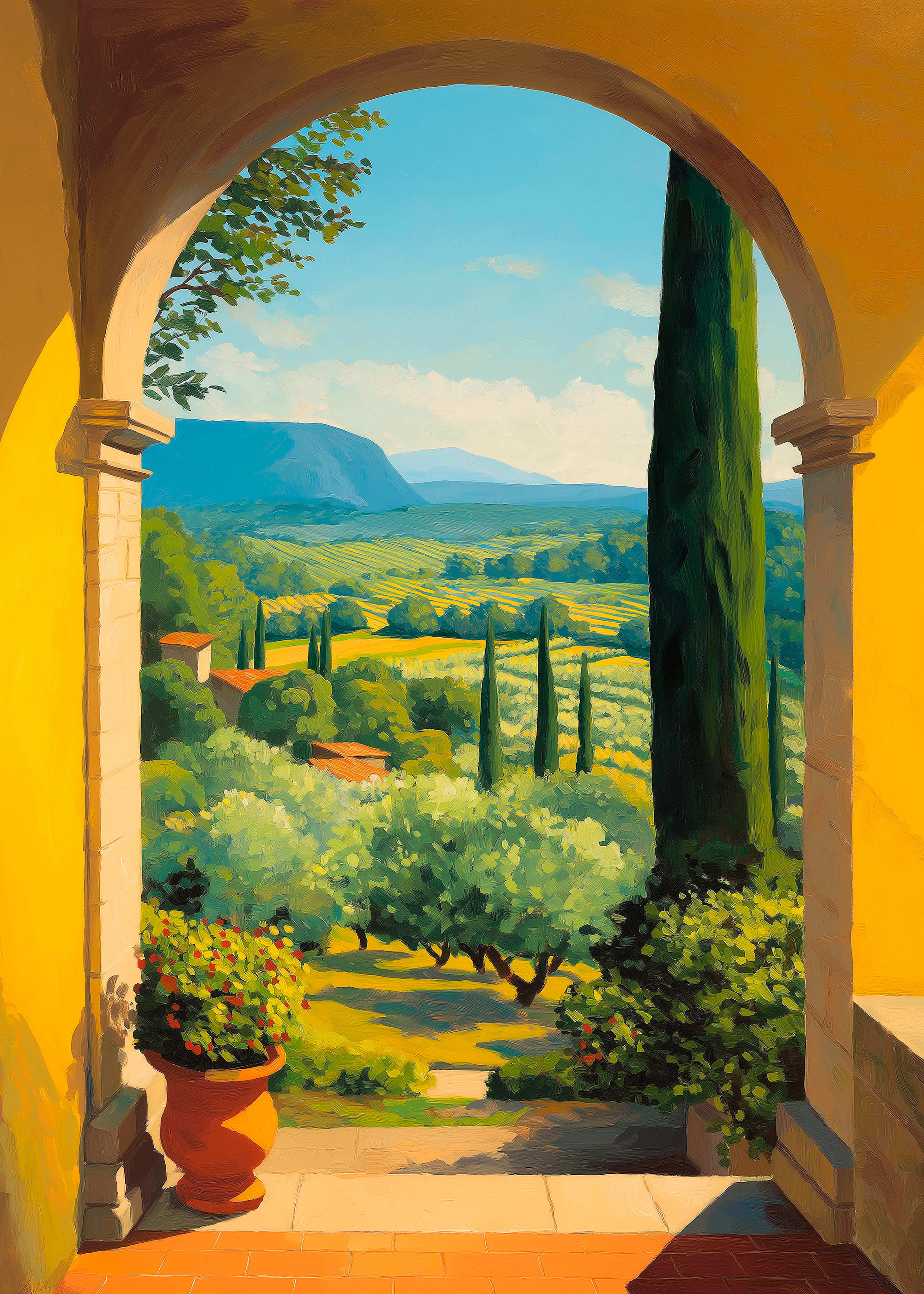 Tuscan Archway View Affiche 0