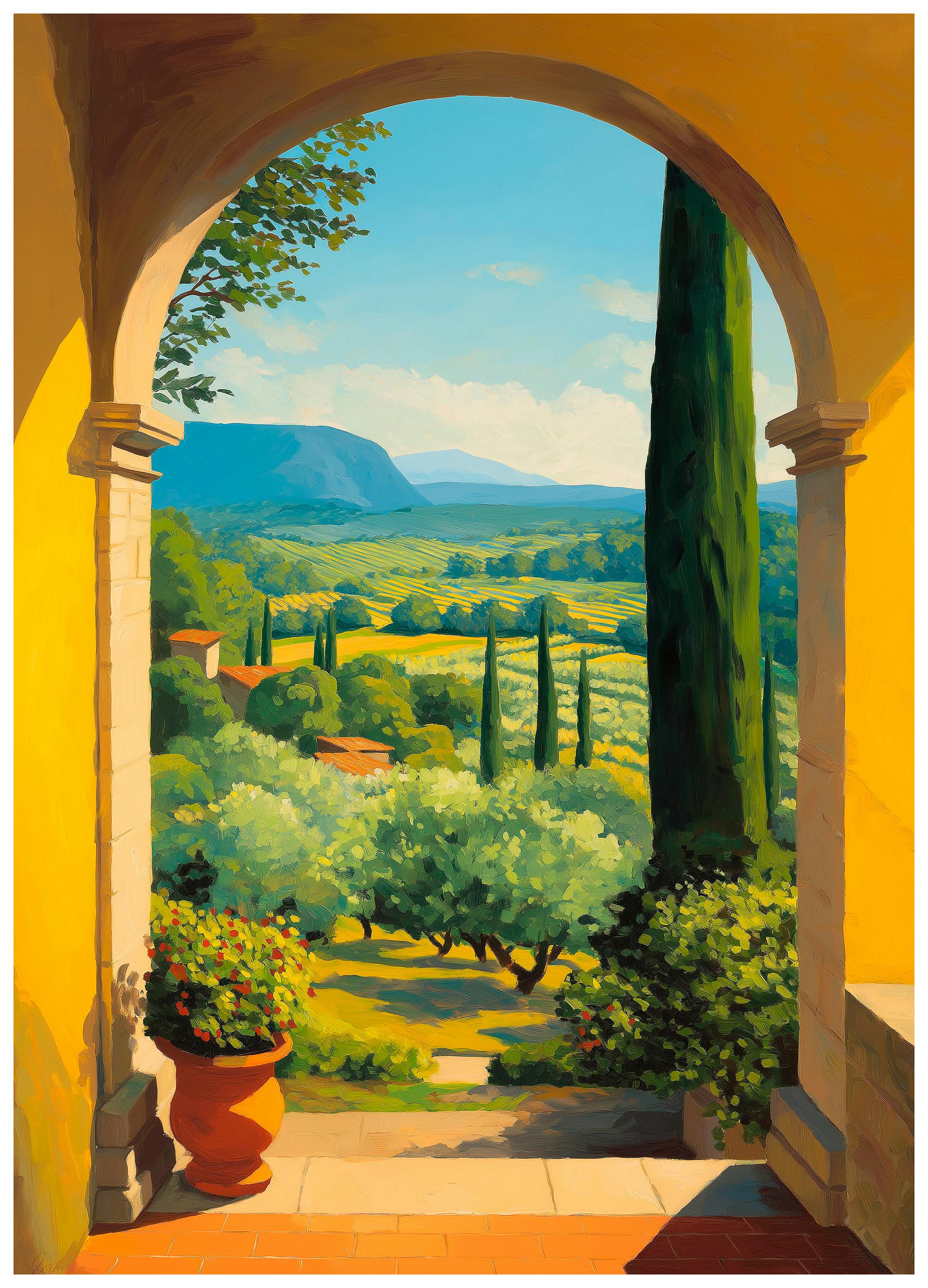 Tuscan Archway View Poster (21x30 cm) - Poster Store