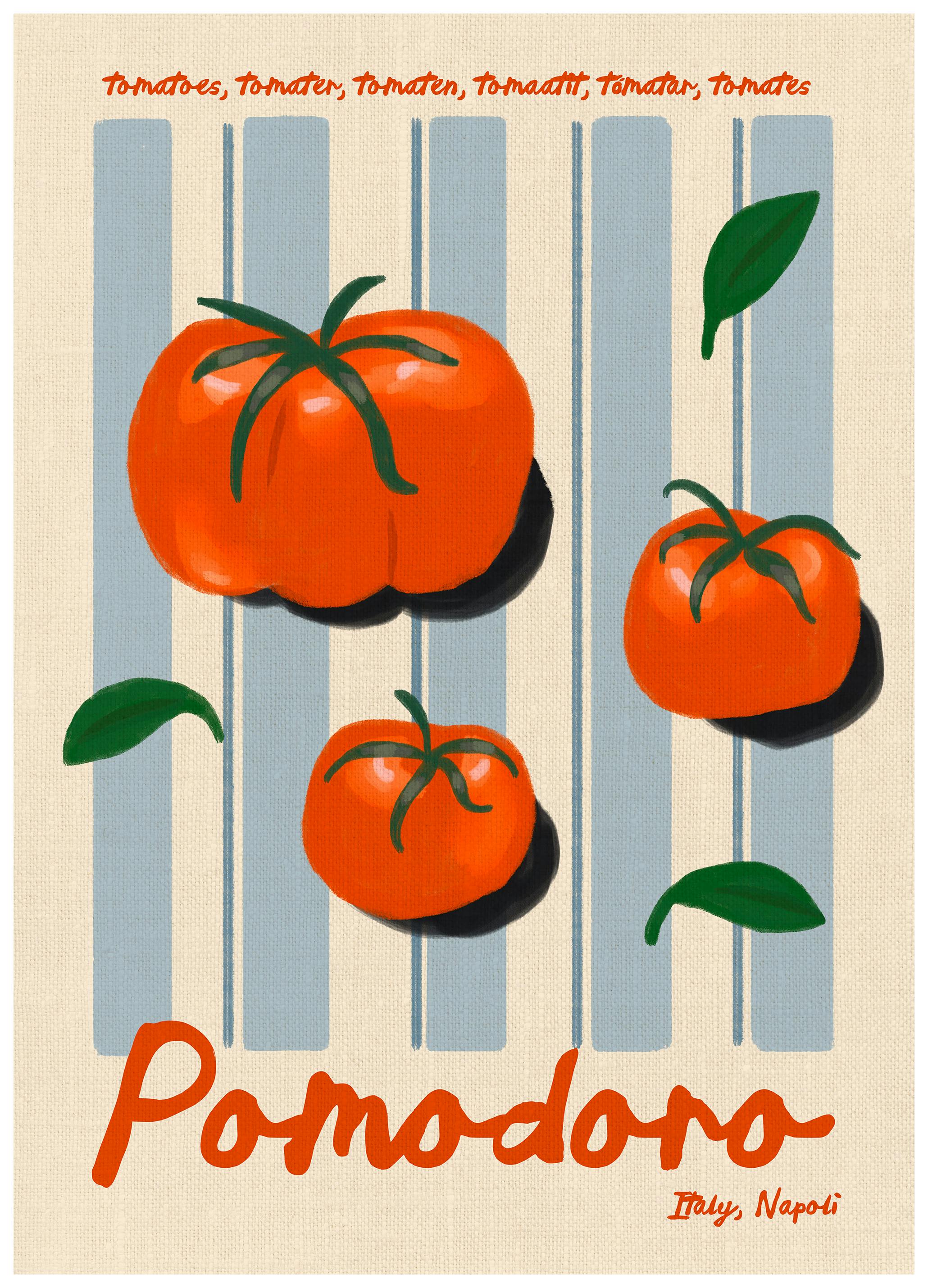 Pomodoro Illustration Poster (70x100 cm) - Poster Store