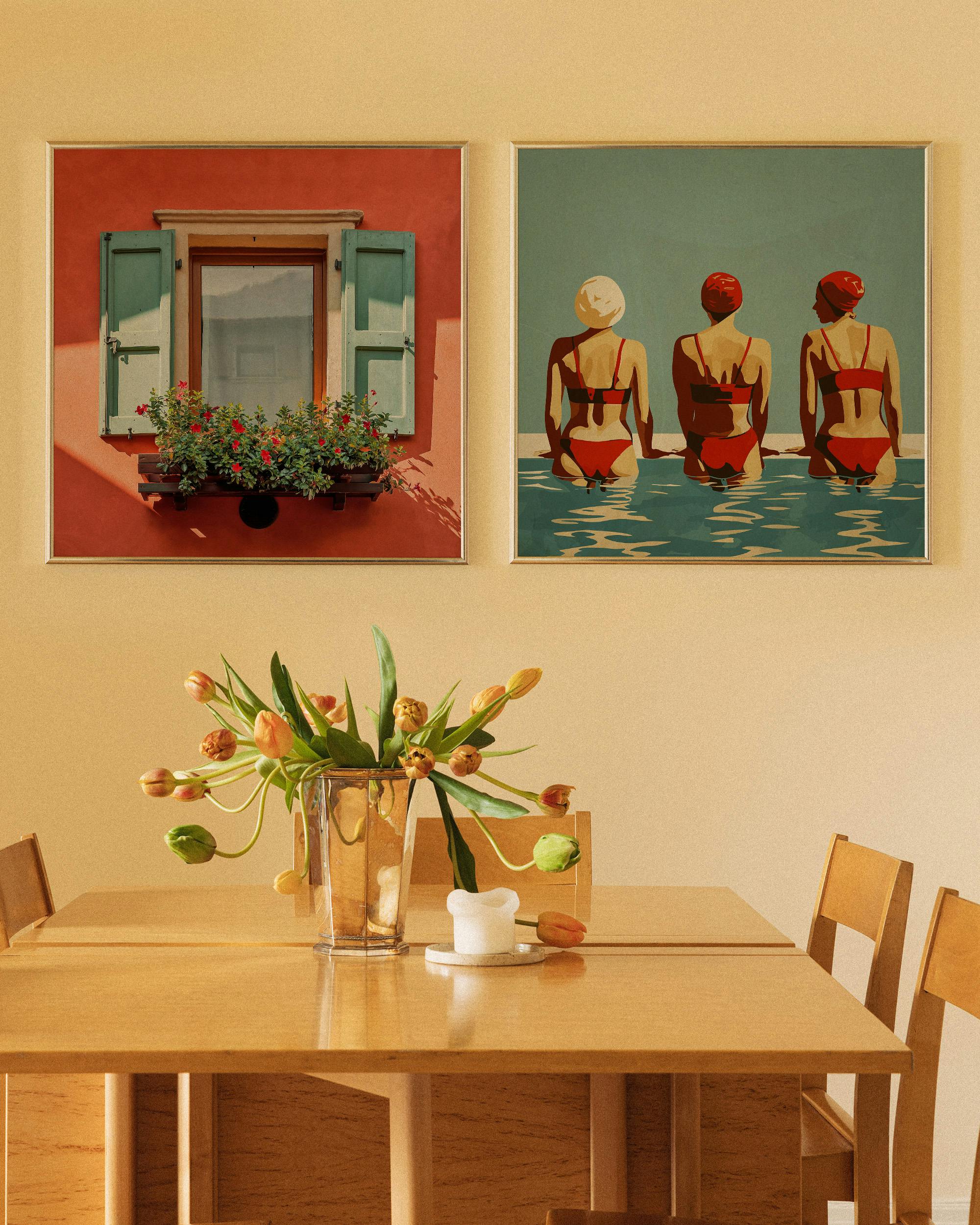 Mediterranean Retro Summer Poster pack (50x50 cm) - Poster Store